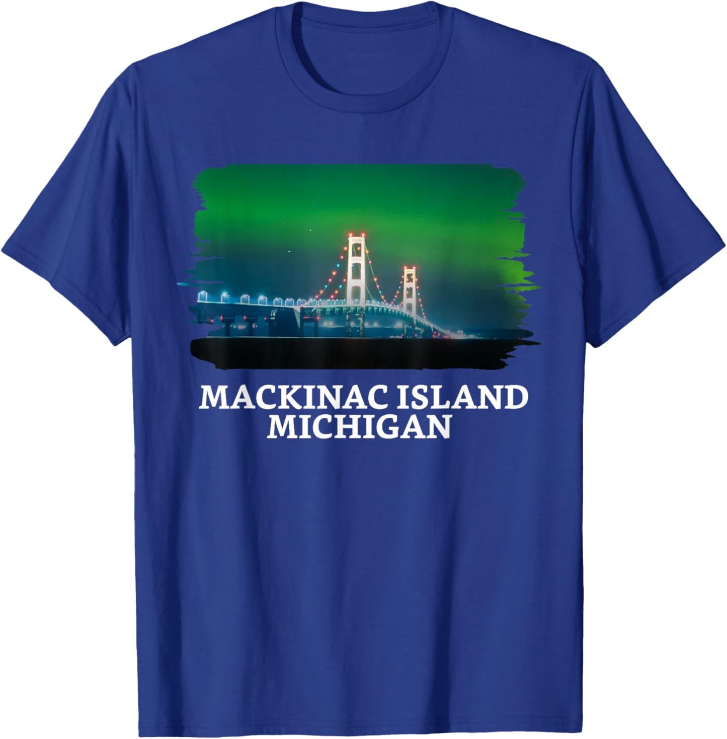Mackinac Island Bridge Michigan Great Lakes Huron Ferry Trip T-Shirt - T-Shirt | Royal