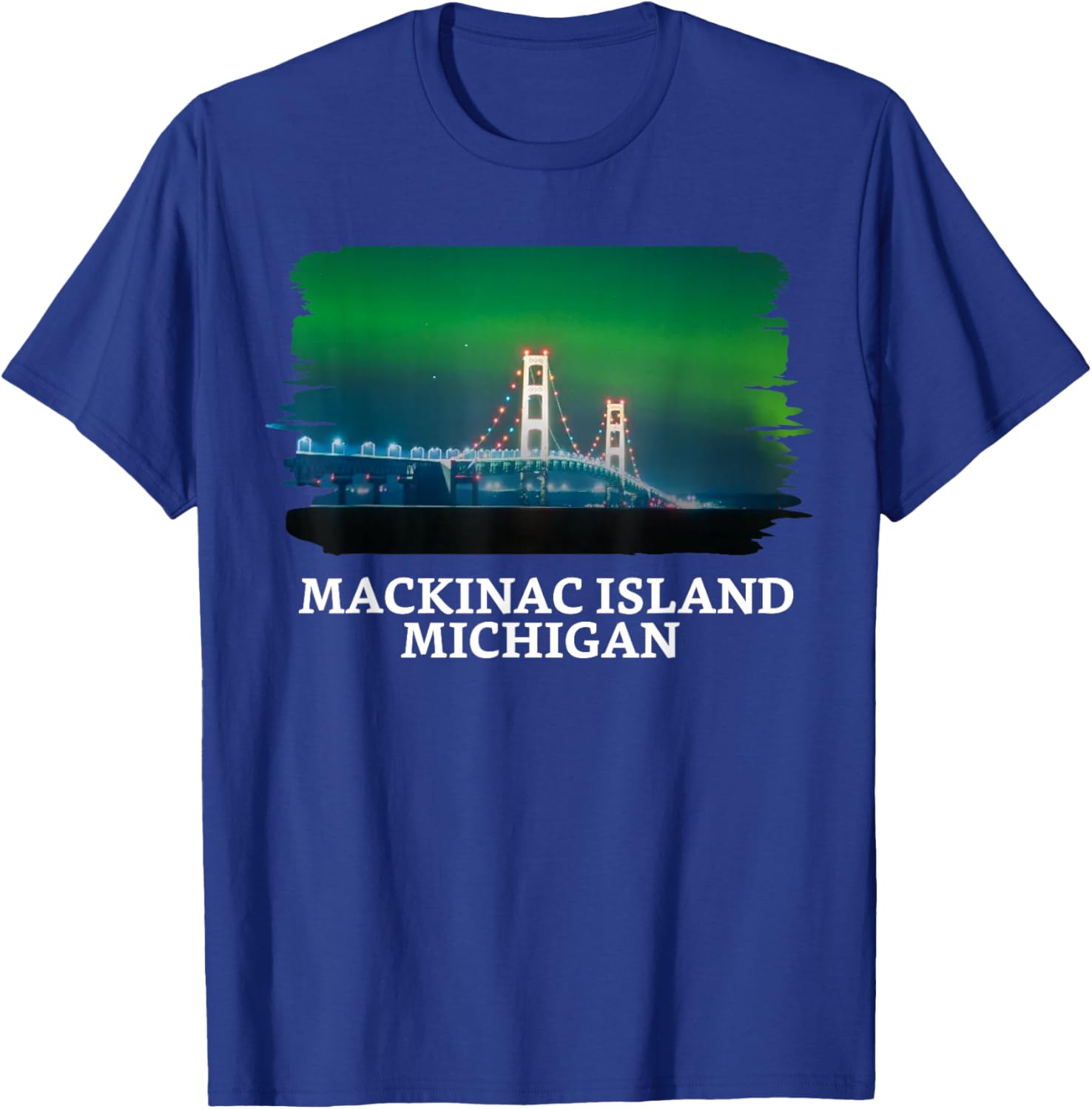 Mackinac Island Bridge Michigan Great Lakes Huron Ferry Trip T-Shirt - T-Shirt | Royal