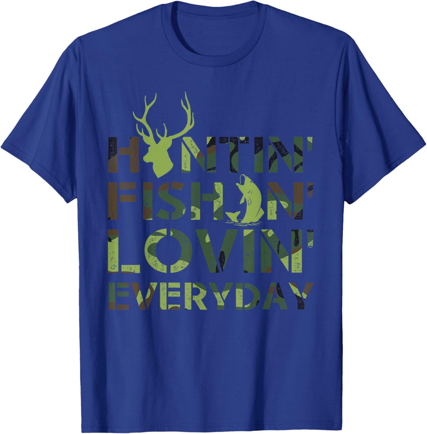 Hunting fishing loving everyday camo T-Shirt - T-Shirt | Royal
