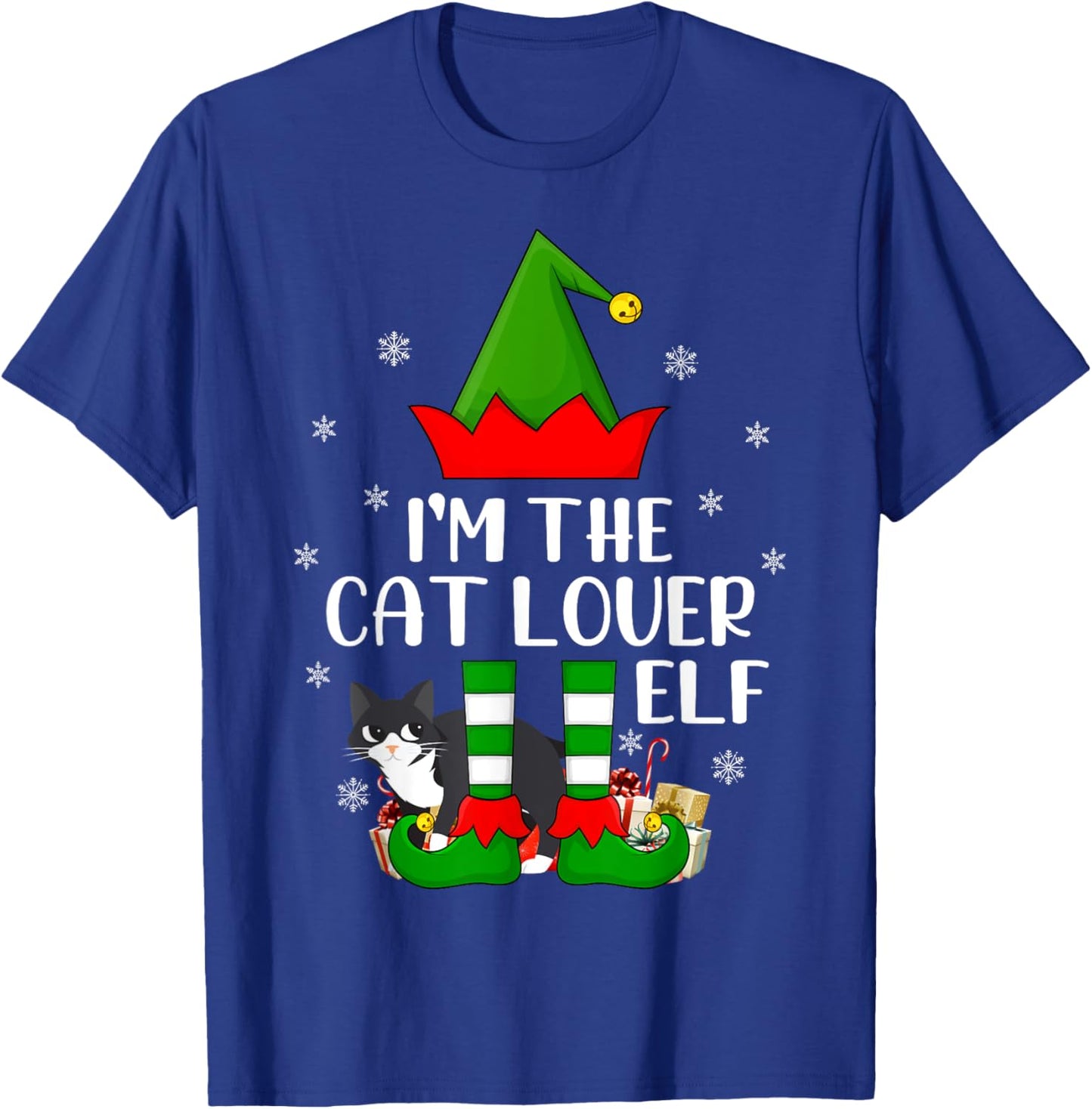 Matching Family I'm The Cat Lover Elf Christmas Women Kids T-Shirt - T-Shirt | Royal