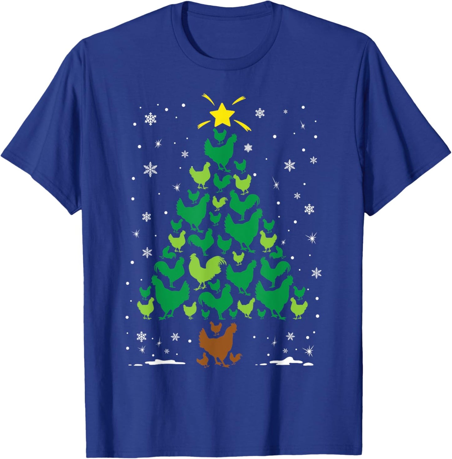 Chicken Hen Lovers Holiday Family Matching Christmas Tree T-Shirt - T-Shirt | Royal