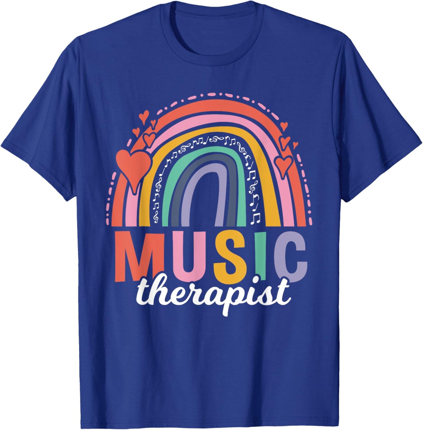 Music Therapy Notes - Vintage Music Therapist T-Shirt - T-Shirt | Royal