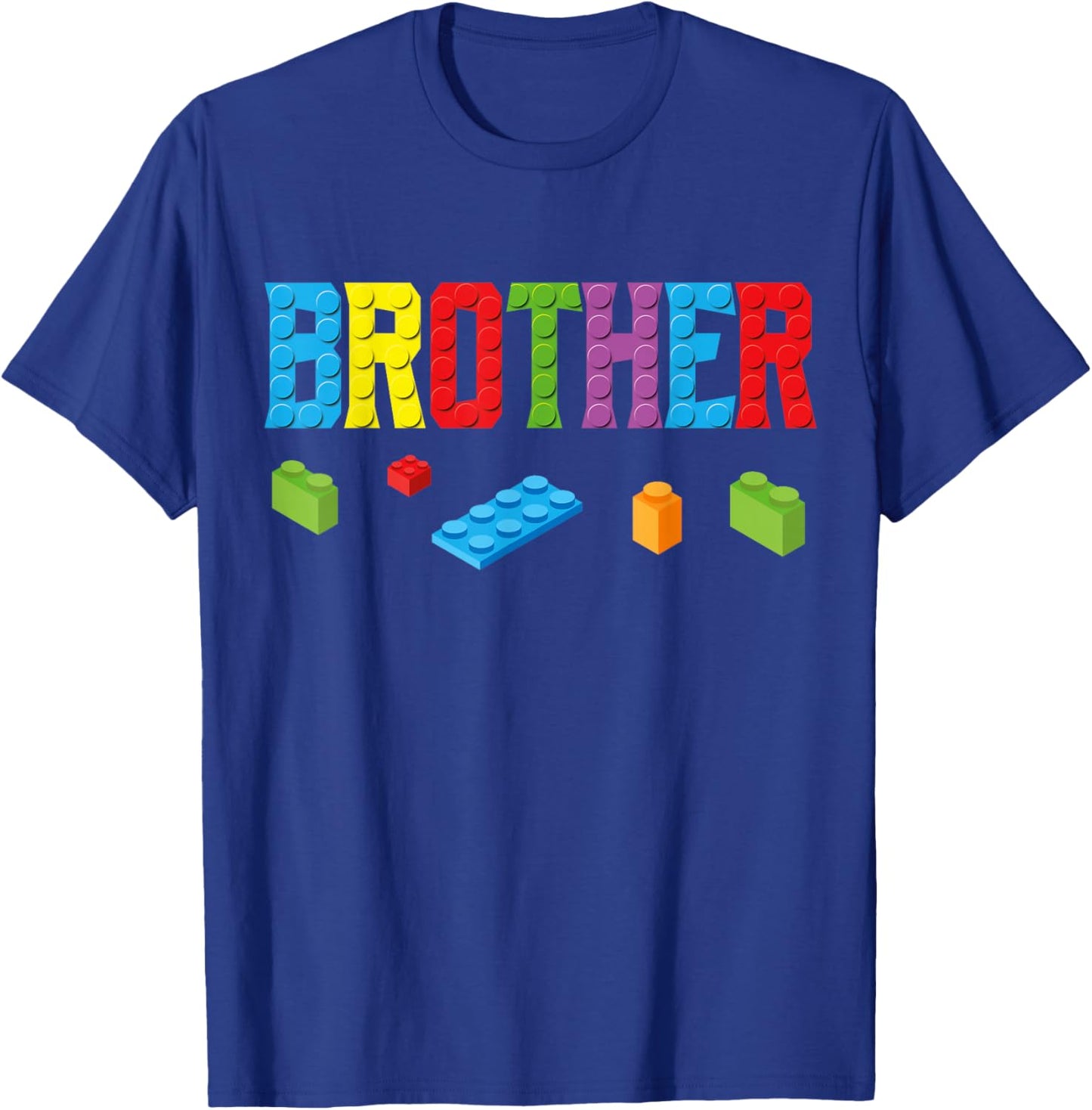 Brother Master Builder Building Bricks Blocks Family Set Men T-Shirt - T-Shirt | Royal