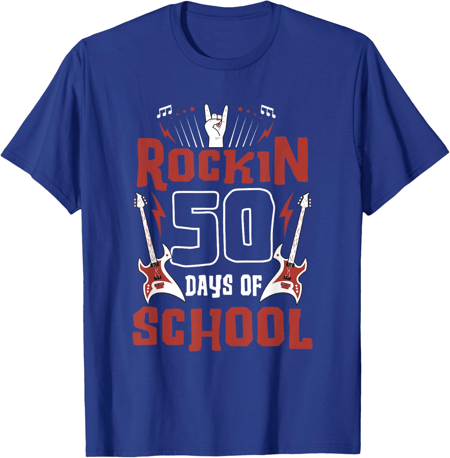 Rockin 50 Days Smarter T-Shirt - T-Shirt | Royal