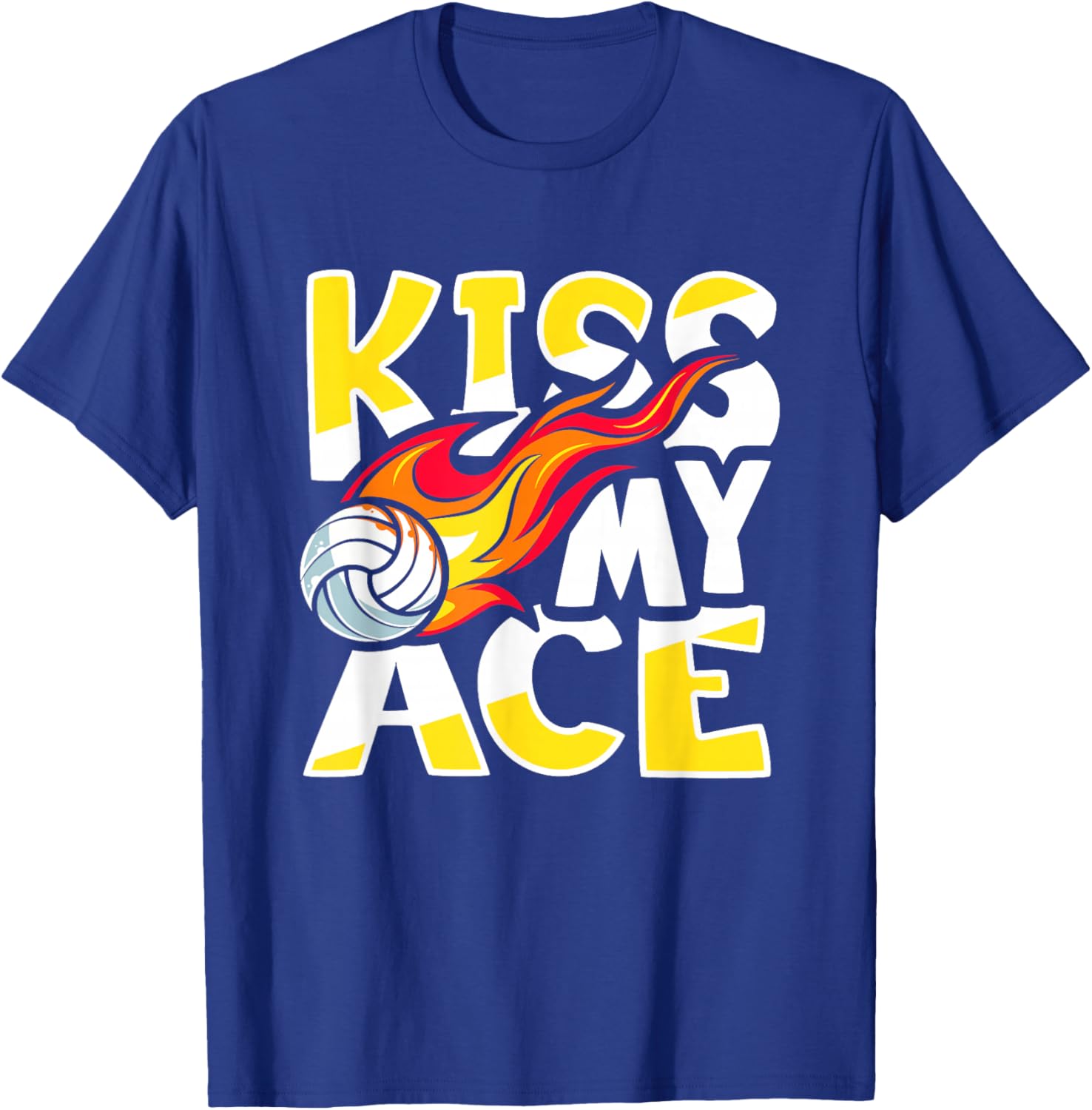 Kiss my Ace Volleyball Training Design for a Volleyball Team T-Shirt - T-Shirt | Royal