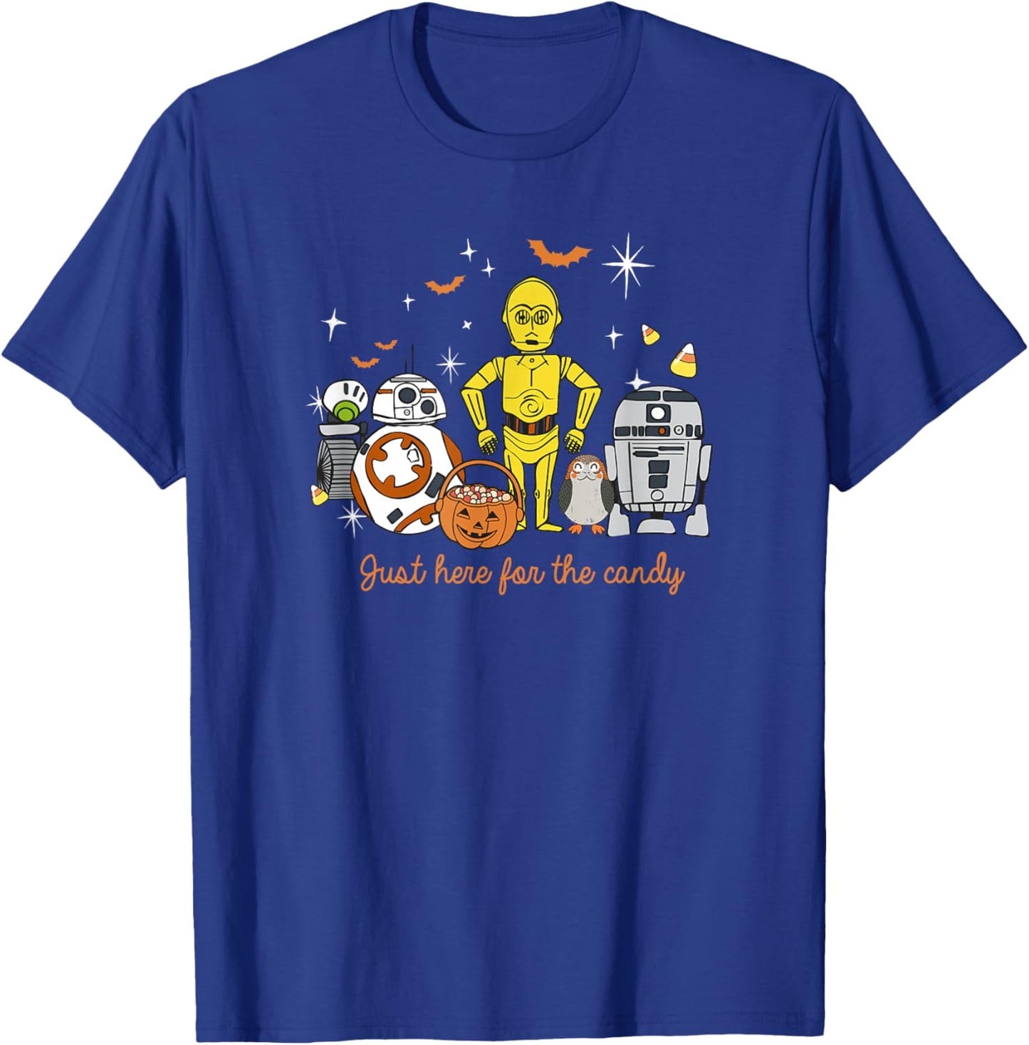 Star Wars Group Shot Halloween Here For The Candy T-Shirt - T-Shirt | Royal