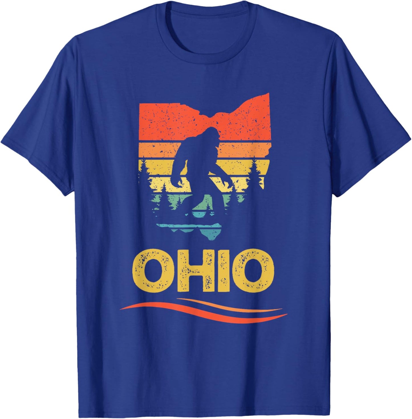 Ohio with a Bigfoot or a Sasquatch T-Shirt - T-Shirt | Royal