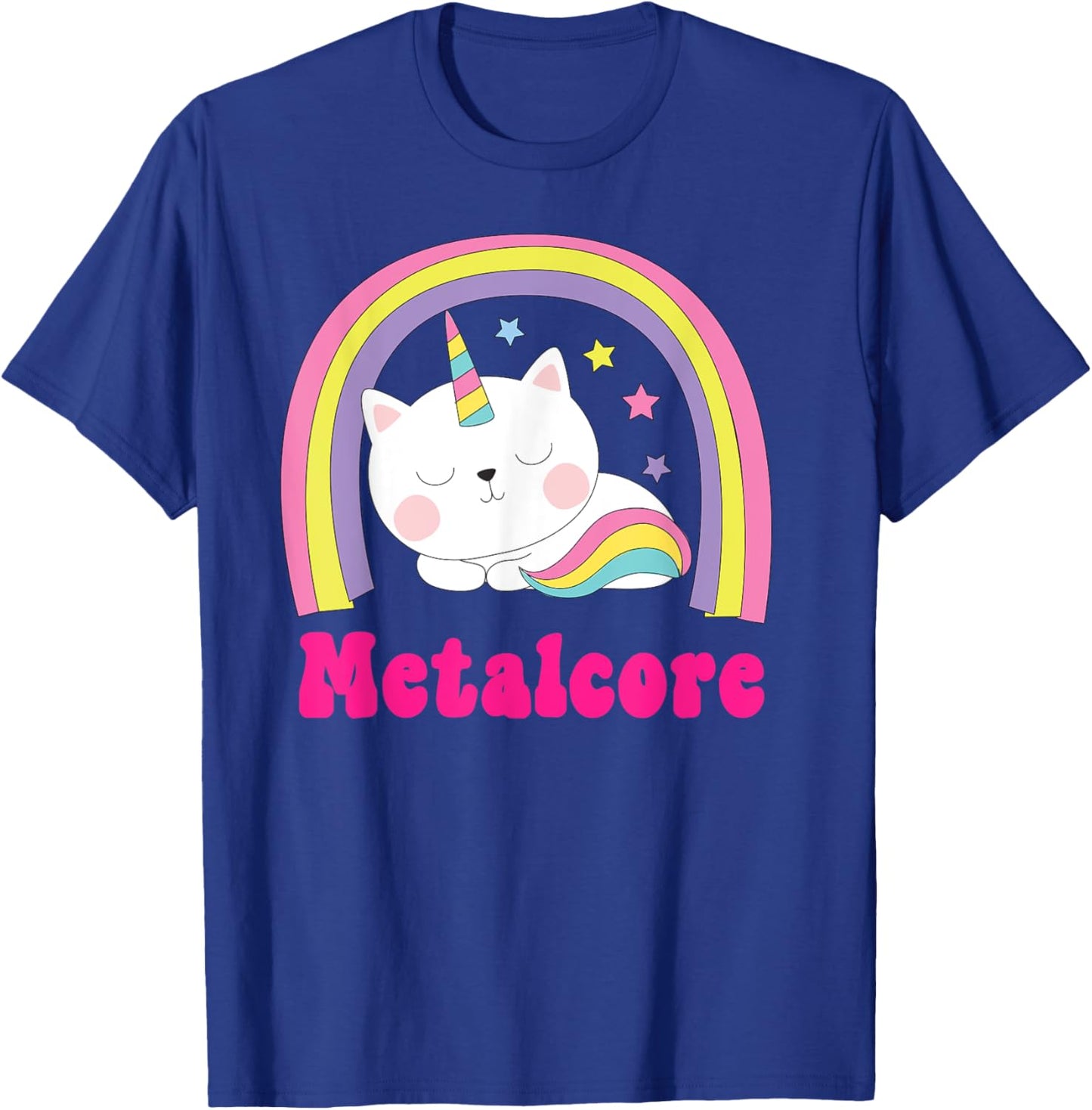 Metalcore Shirts | Sarcastic Retro Funny Unicorn Metalhead T-Shirt - T-Shirt | Royal