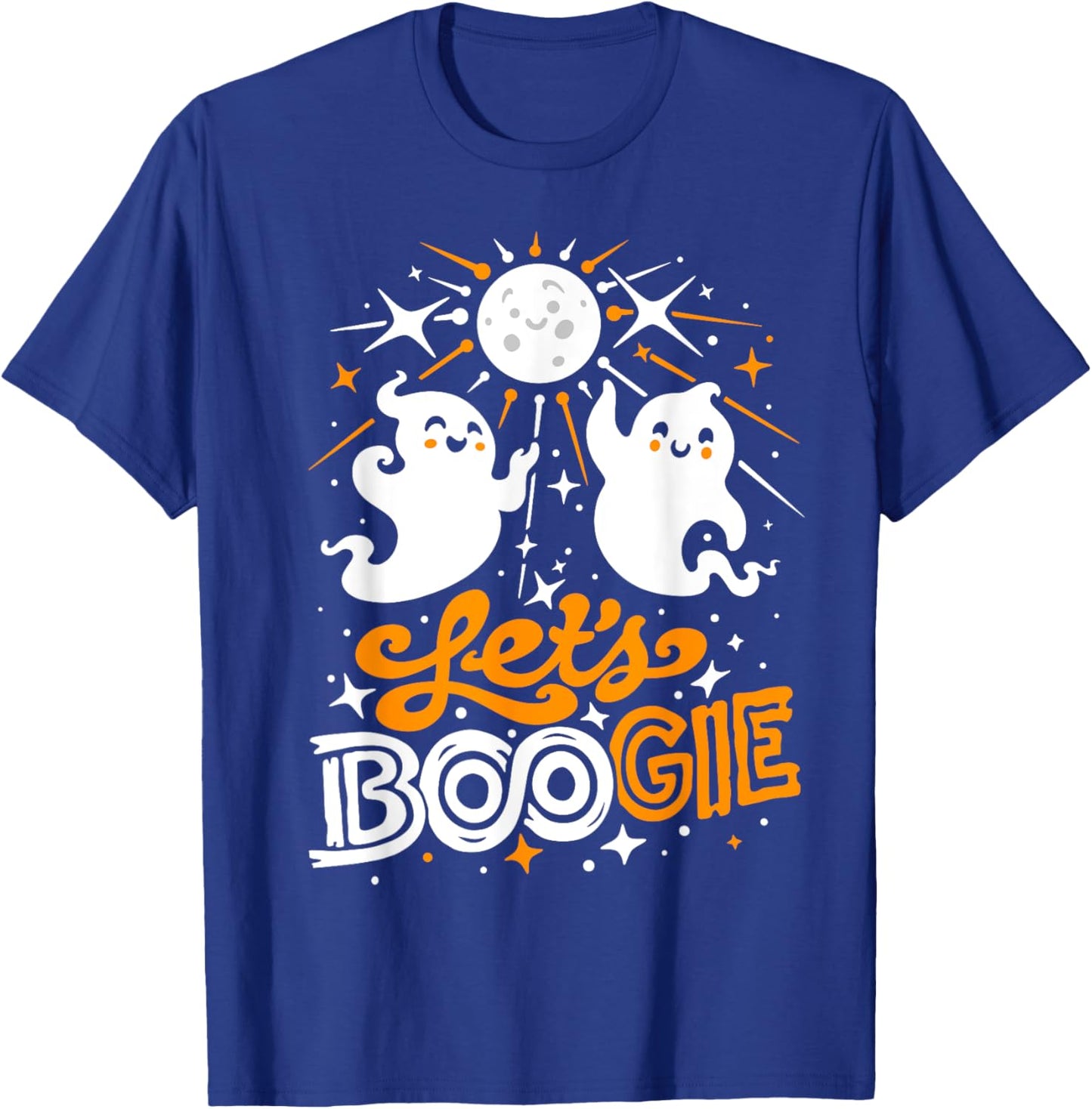 Let's Boogie Funny Cute Disco Fever 70s Halloween Boo Ghosts T-Shirt - T-Shirt | Royal