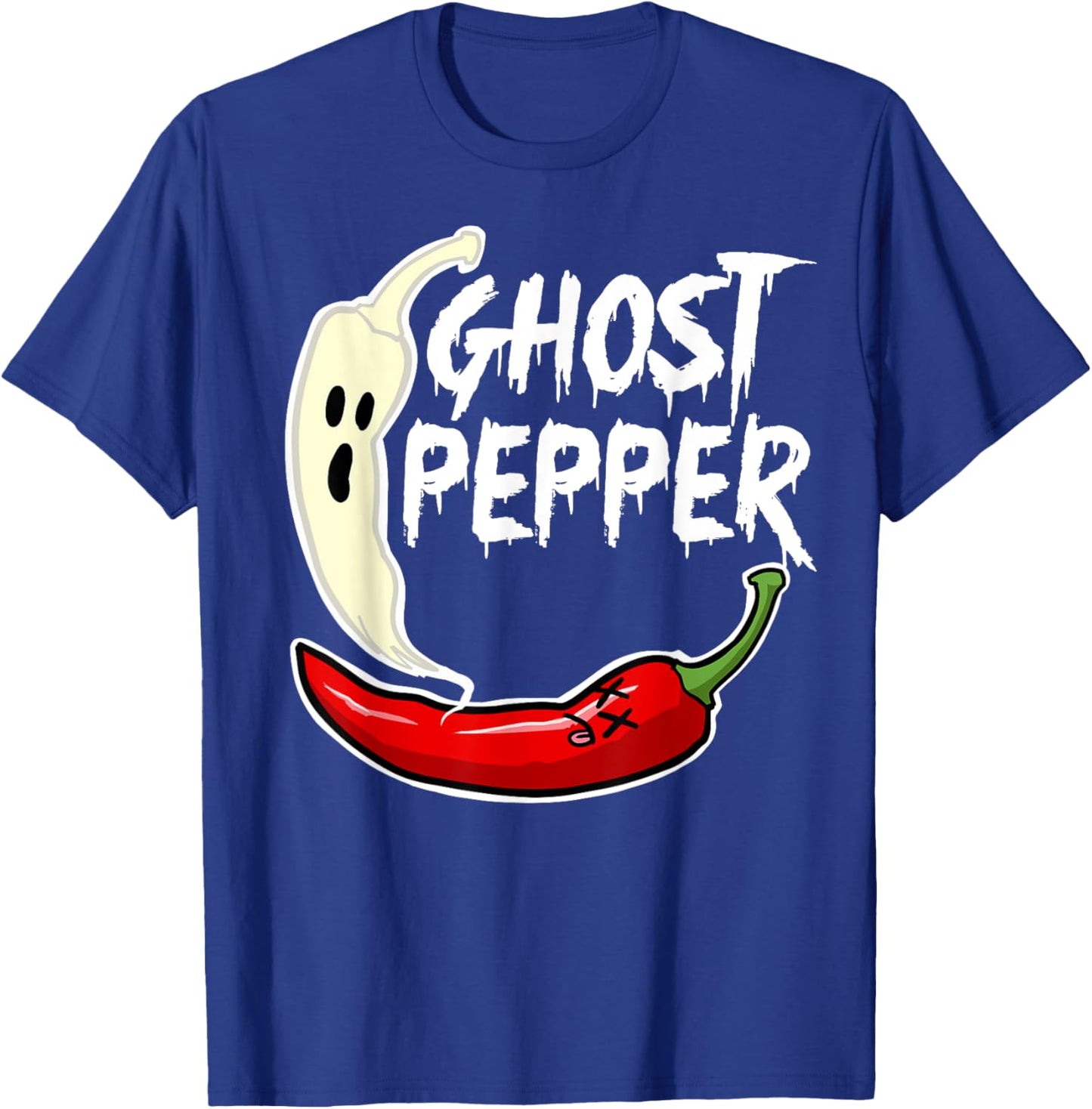 Ghost Pepper Funny Spicy Hot Halloween Ghost Pepper T-Shirt - T-Shirt | Royal