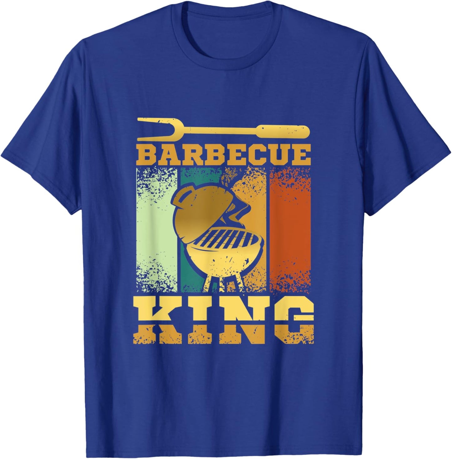 Barbecue King and Bbq grill w barbecue accessories w brisket T-Shirt - T-Shirt | Royal