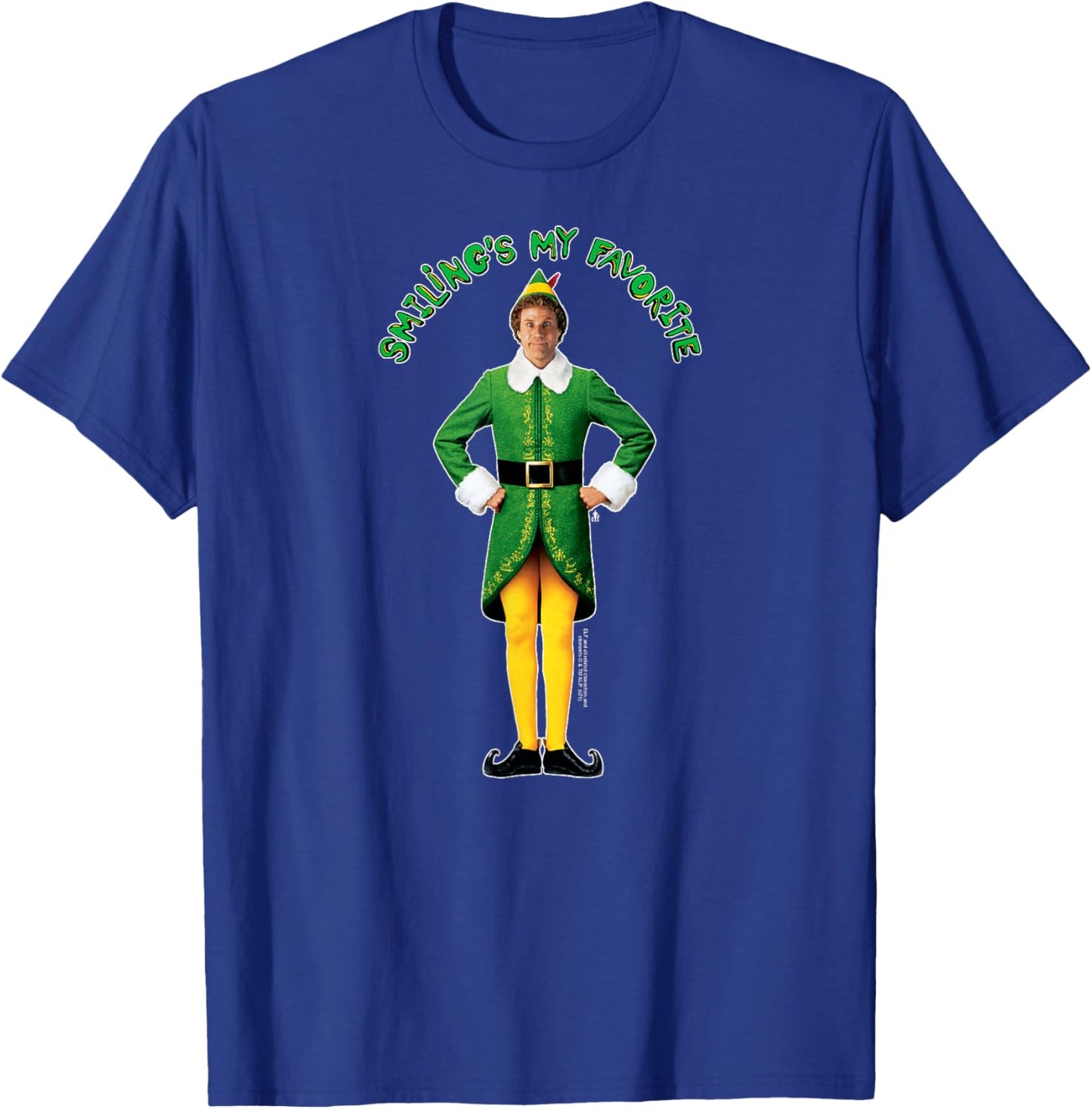 Elf Buddy Smiling's My Favorite Photo Funny Christmas T-Shirt - T-Shirt | Royal
