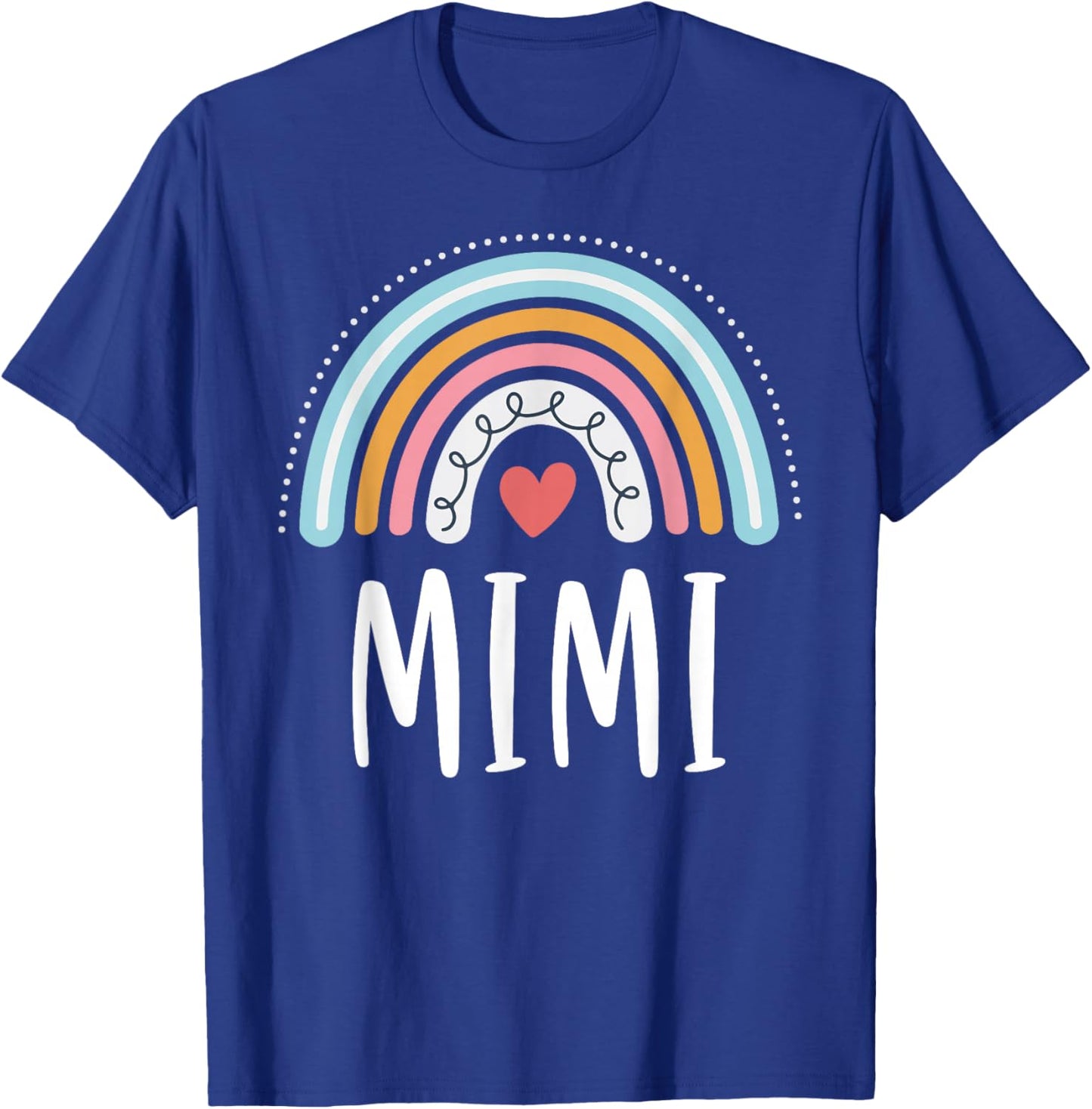 Mimi Gifts For Grandma Family Rainbow Graphic T-Shirt - T-Shirt | Royal