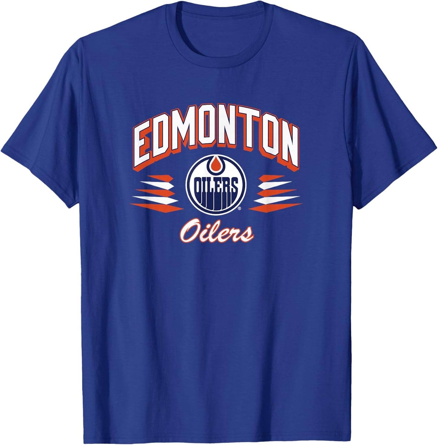 Edmonton Oilers Retro Diamond Officially Licensed T-Shirt - T-Shirt | Royal