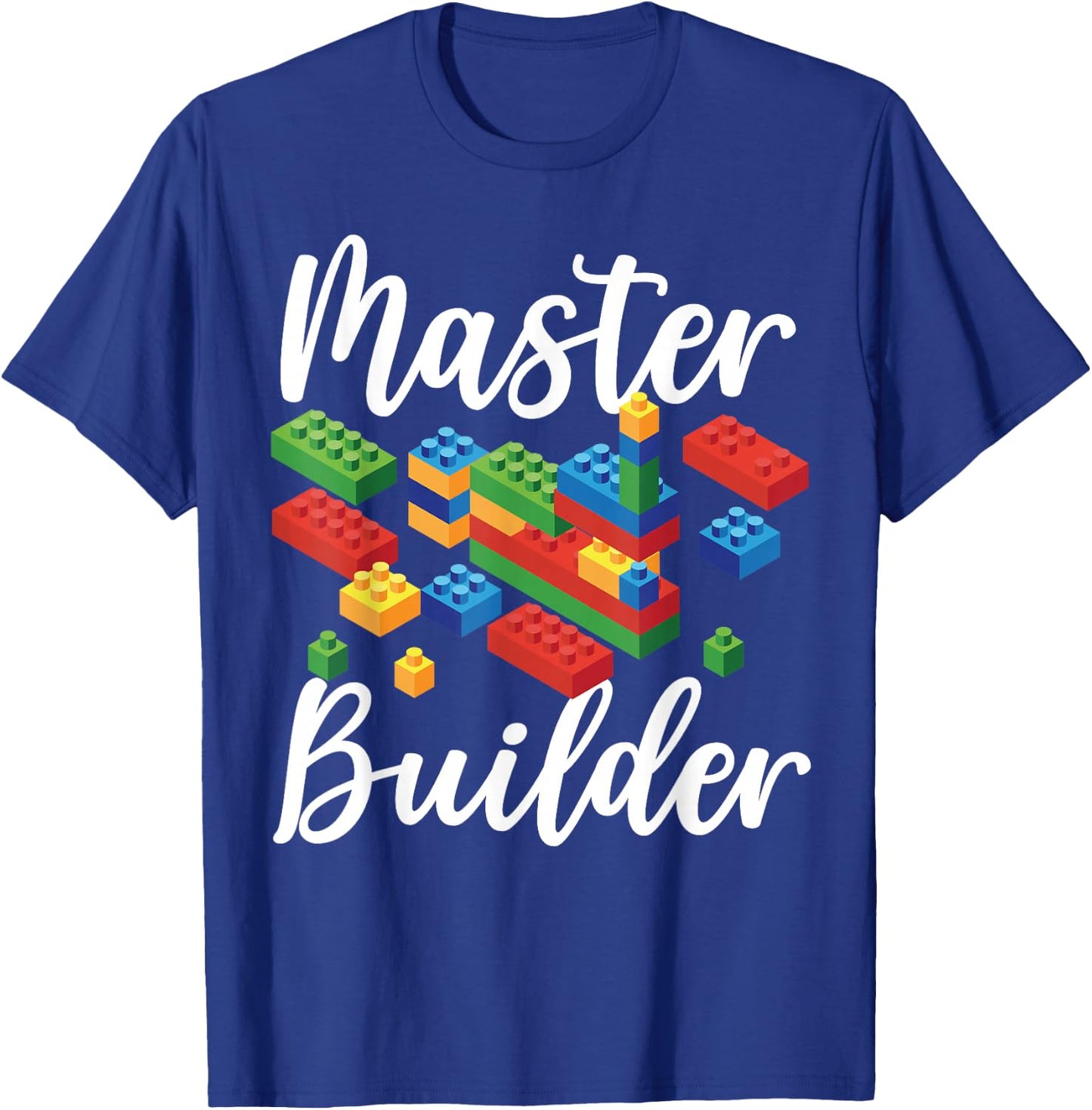 Master Builder Bricks Blocks Play Toys T-Shirt - T-Shirt | Royal