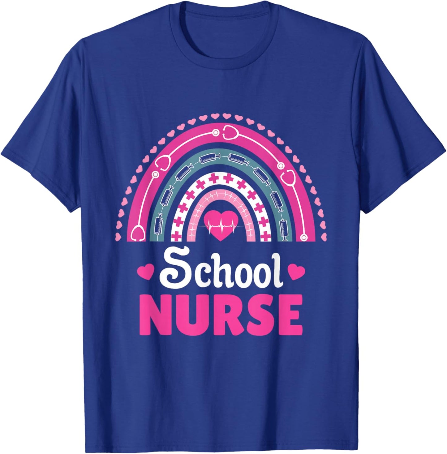 School Nurse Boho Rainbow T-Shirt - T-Shirt | Royal
