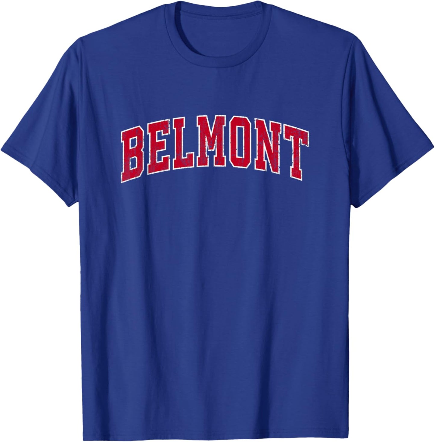Belmont Massachusetts MA Vintage Sports Design Red Design T-Shirt - T-Shirt | Royal