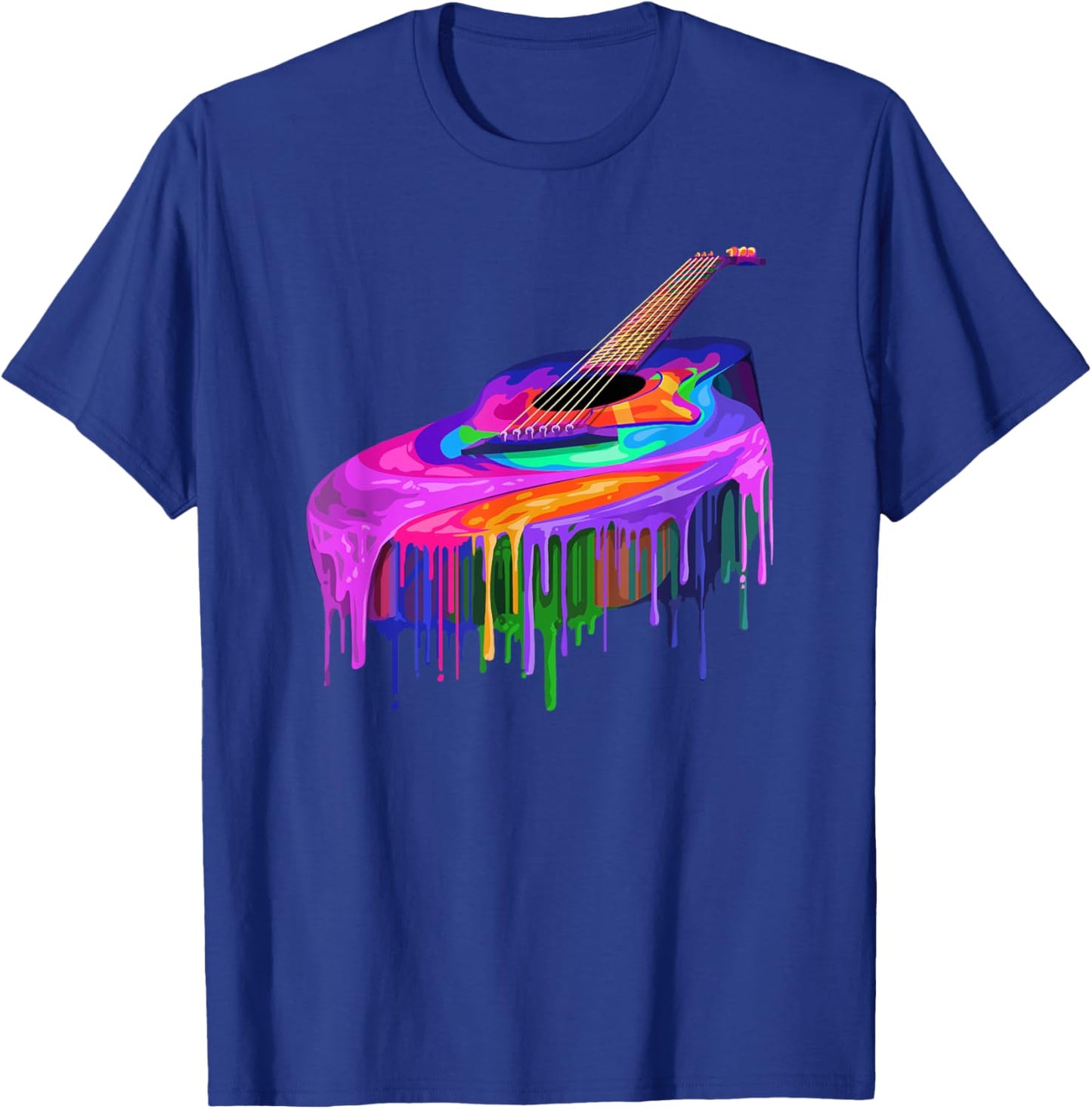 Acoustic Guitar Player Cool Musician Acoustic Guitar Melting T-Shirt - T-Shirt | Royal