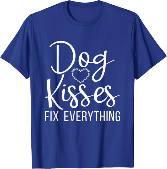 Dog Kisses fix Everything Puppy Dog Lover T-Shirt - T-Shirt | Royal