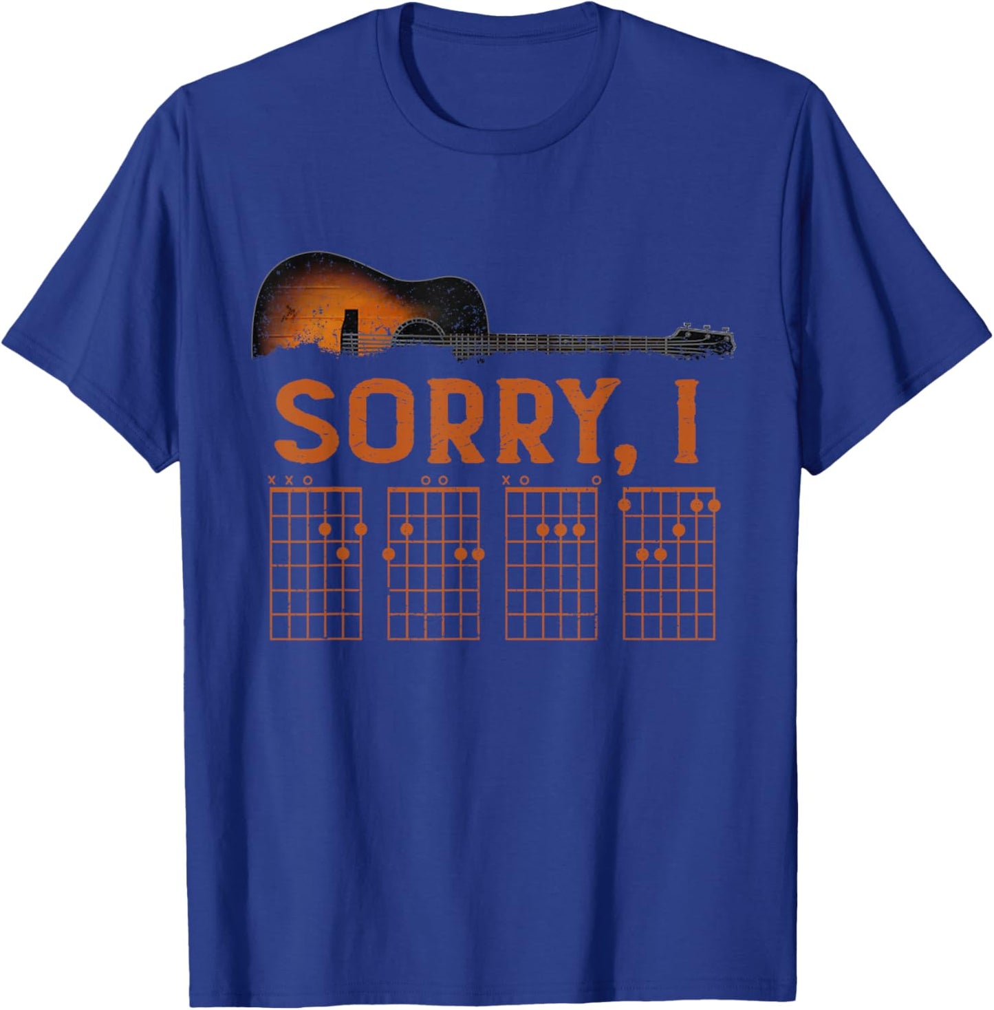 Sorry I D.G.A.F Funny Message Guitar Chords Guitarist T-Shirt - T-Shirt | Royal