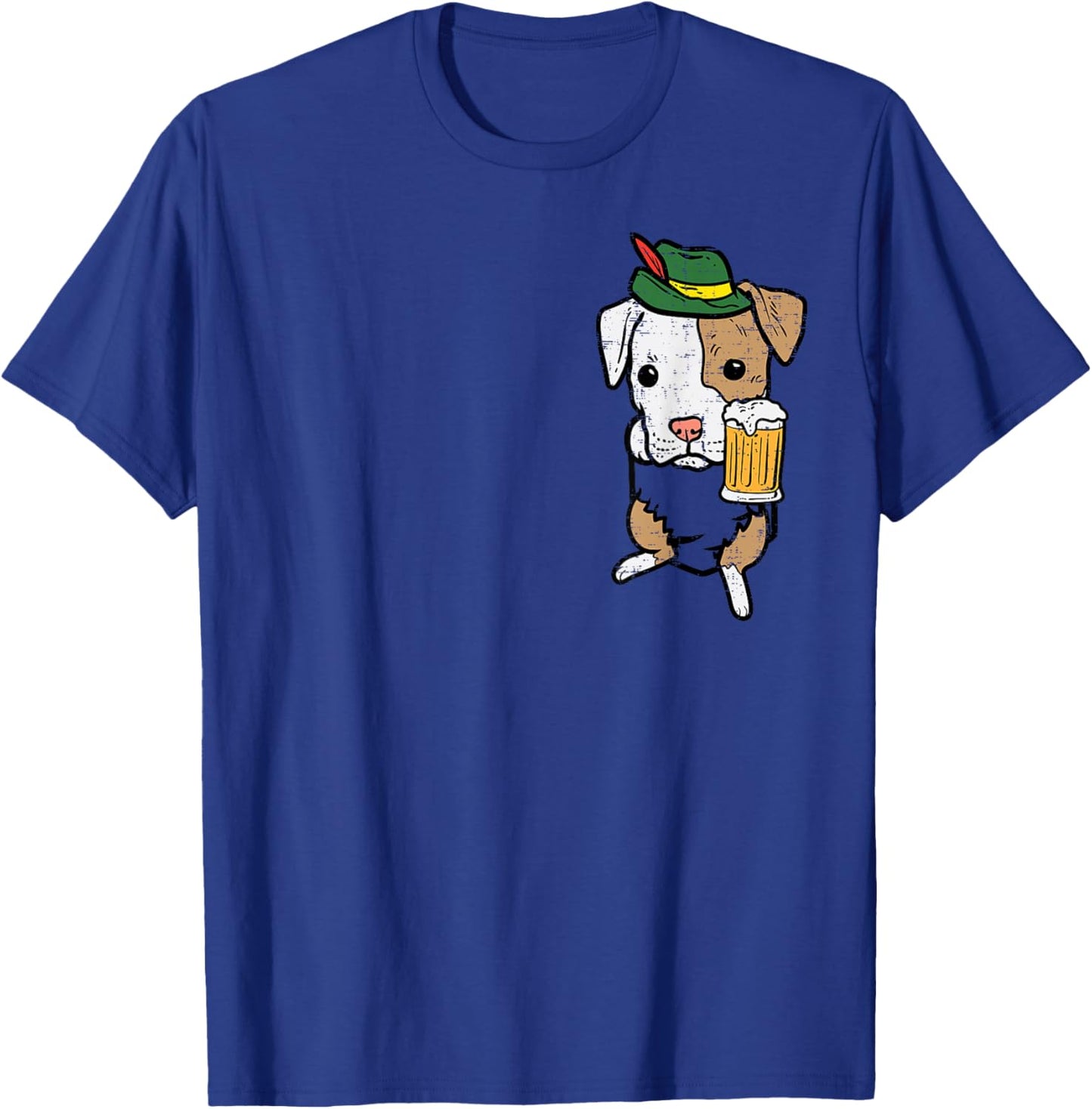 Pocket German Pitbull Oktoberfest Bavarian Pittie Dog Pit T-Shirt - T-Shirt | Royal