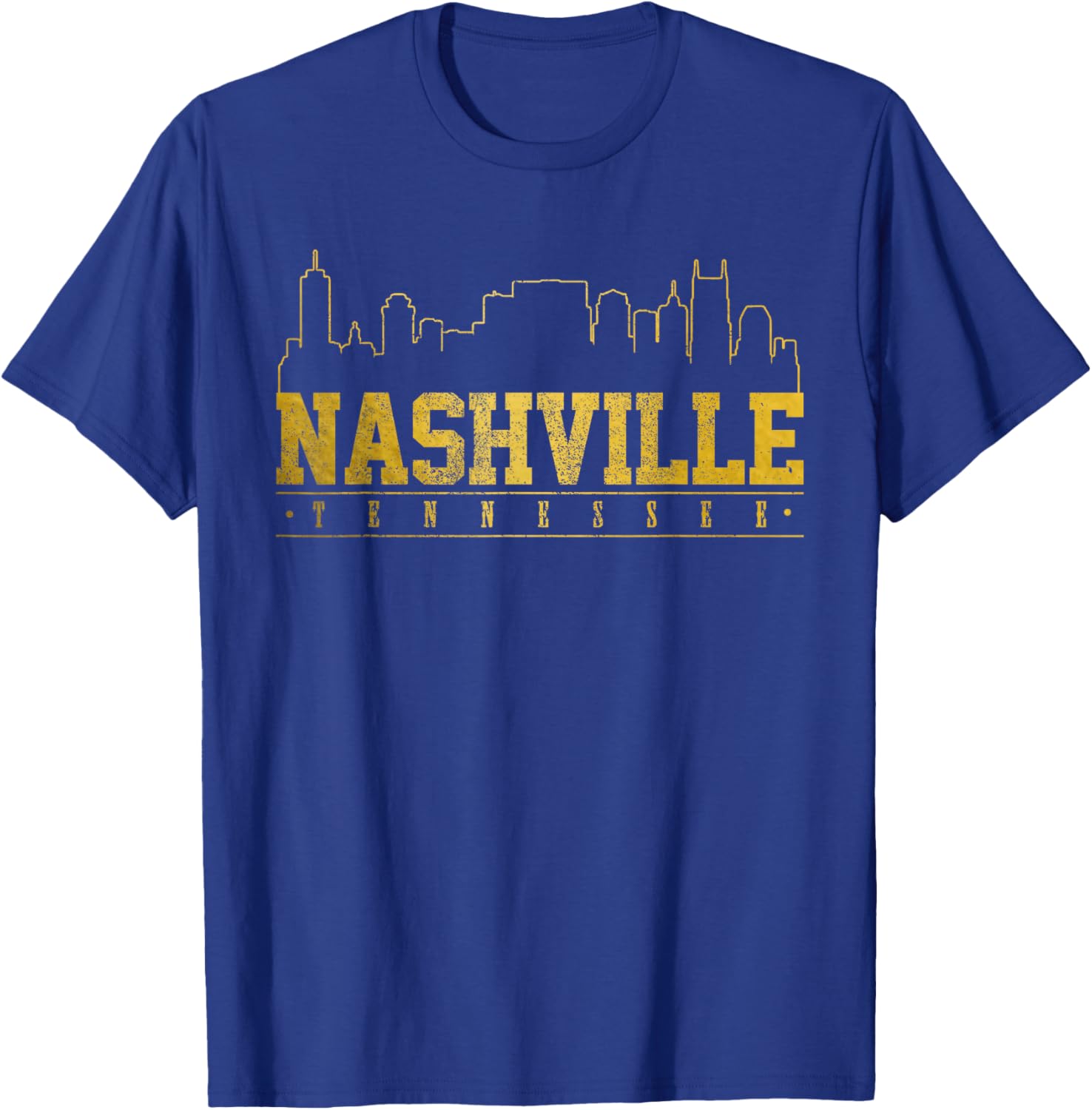 Nashville Skyline Tennessee TN Music City Vintage Nash T-Shirt - T-Shirt | Royal