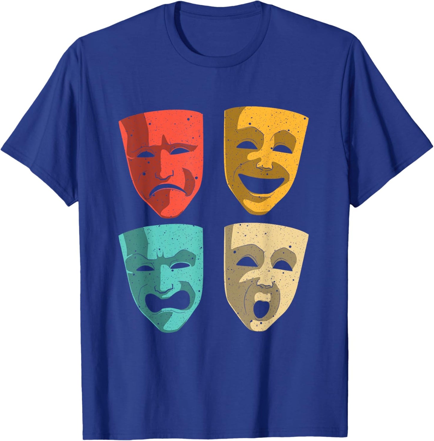 Funny Theater Design Men Women Theatre Masks Broadway Drama T-Shirt - T-Shirt | Royal