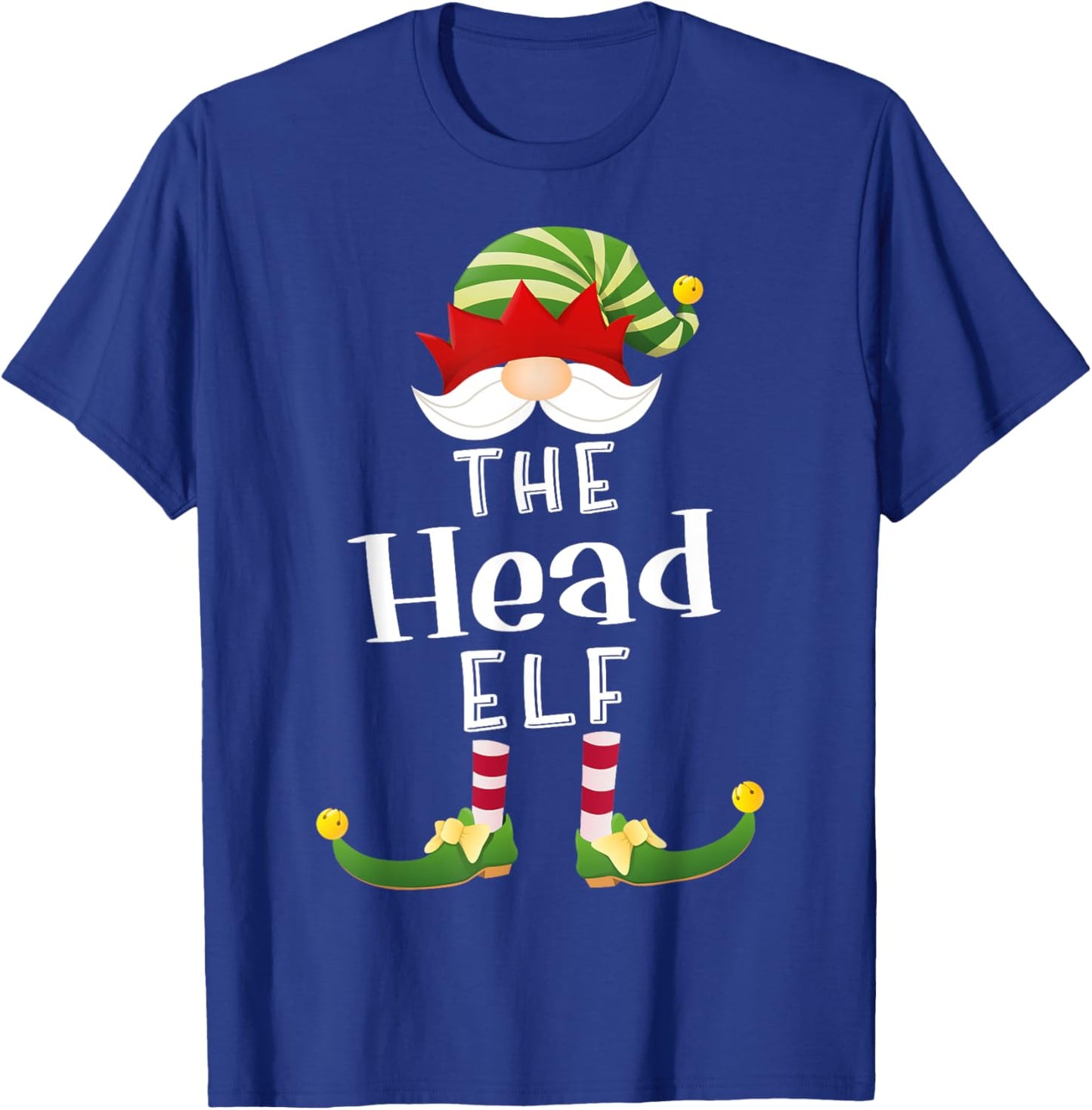 Head Elf Group Christmas Funny Pajama Party T-Shirt - T-Shirt | Royal