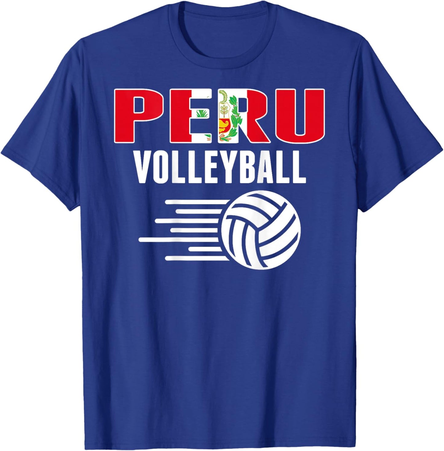 Peru Volleyball Lovers Jersey - Peruvian Flag Sport Fans T-Shirt - T-Shirt | Royal