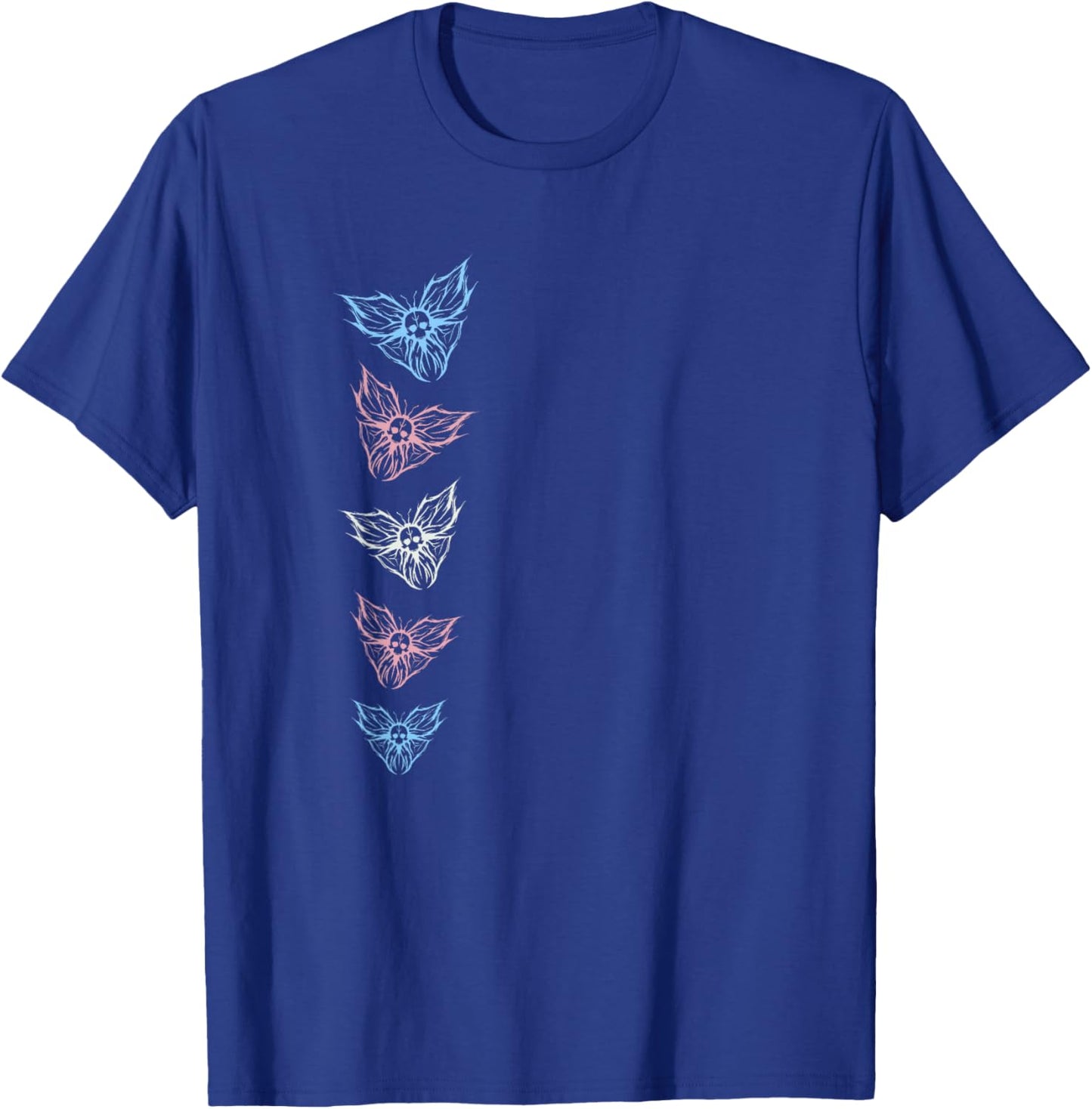 Subtle Transgender FTM MTF Goth Butterfly, Trans Pride Flag T-Shirt - T-Shirt | Royal