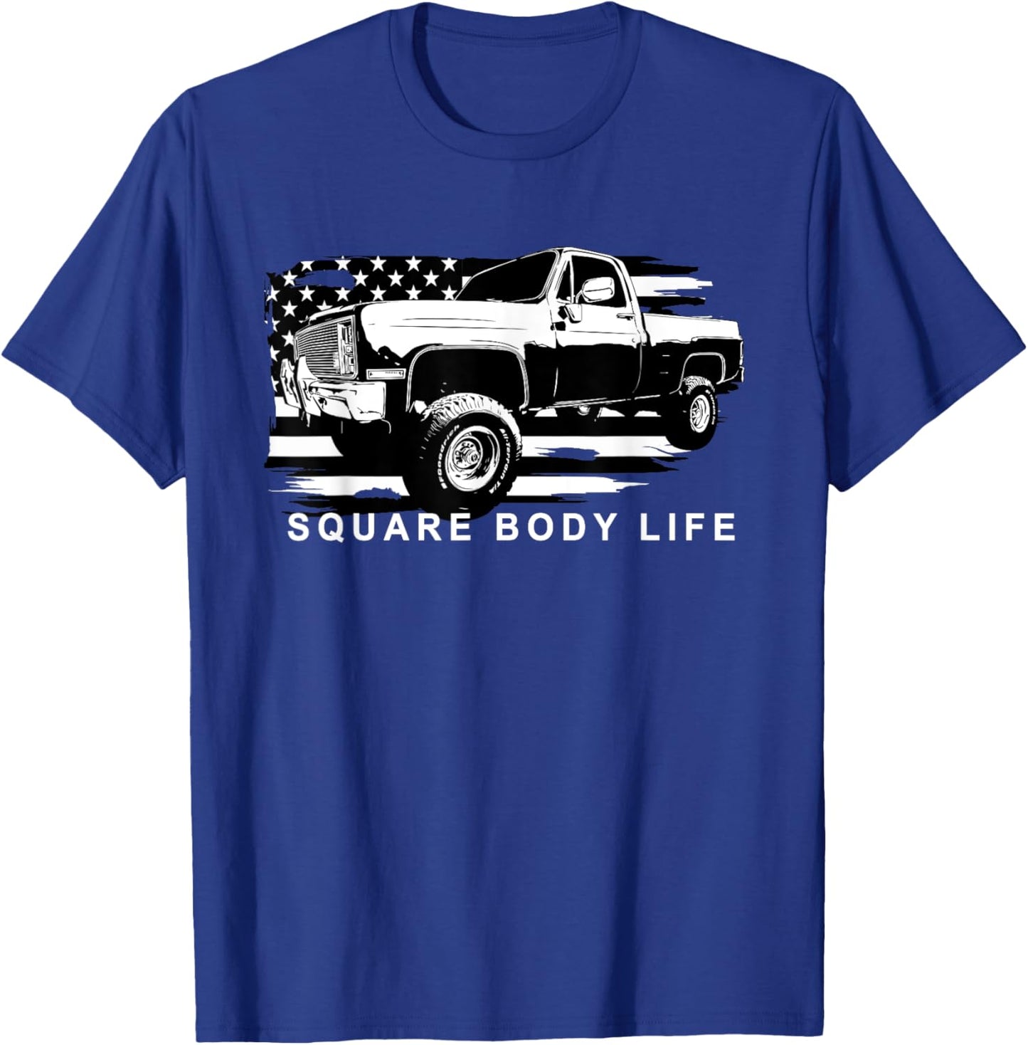 Squarebody Truck American Flag Square Body T-Shirt - T-Shirt | Royal