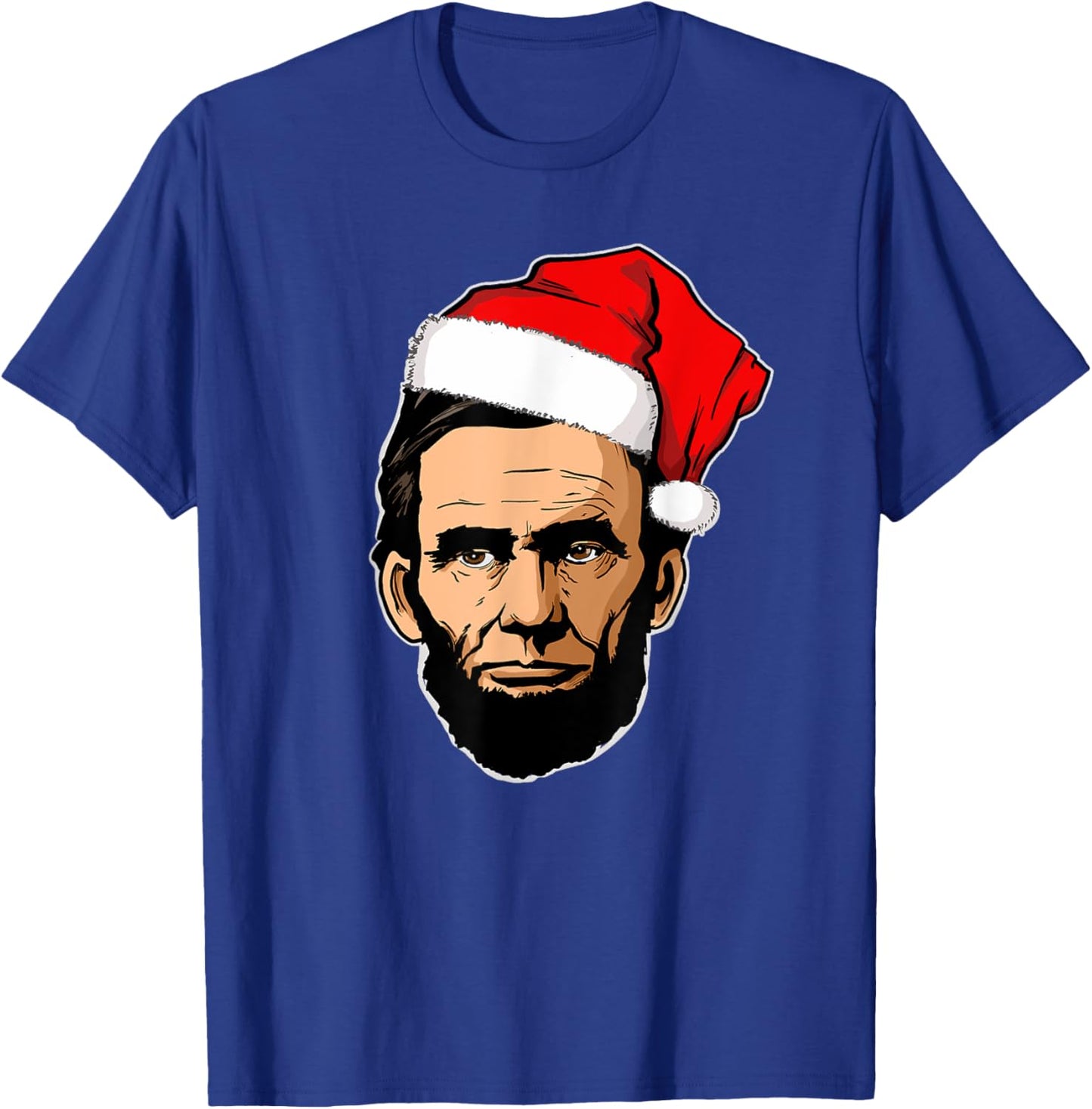 Abe Lincoln with Santa Hat Abraham Lincoln Christmas T-Shirt - T-Shirt | Royal