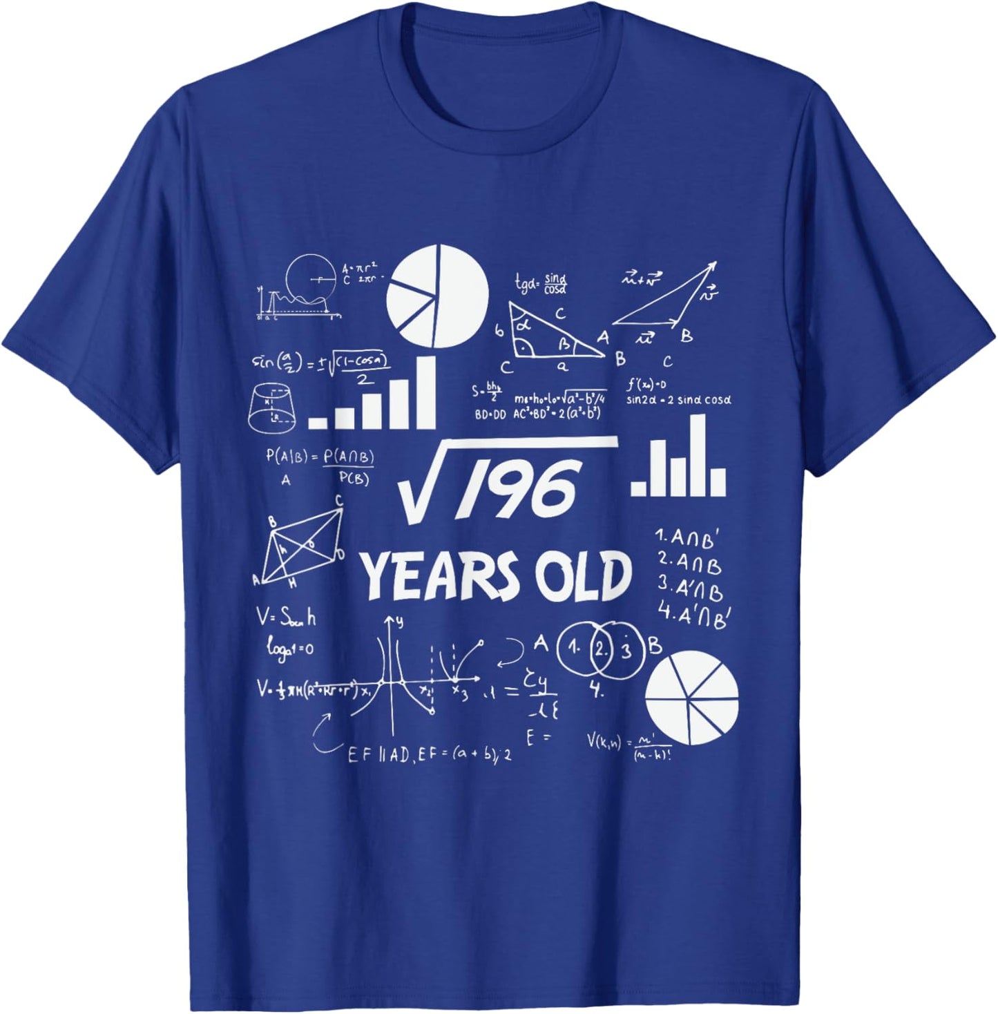 14th Birthday Square Root of 196 Math 14 Years Old Birthday T-Shirt - T-Shirt | Royal