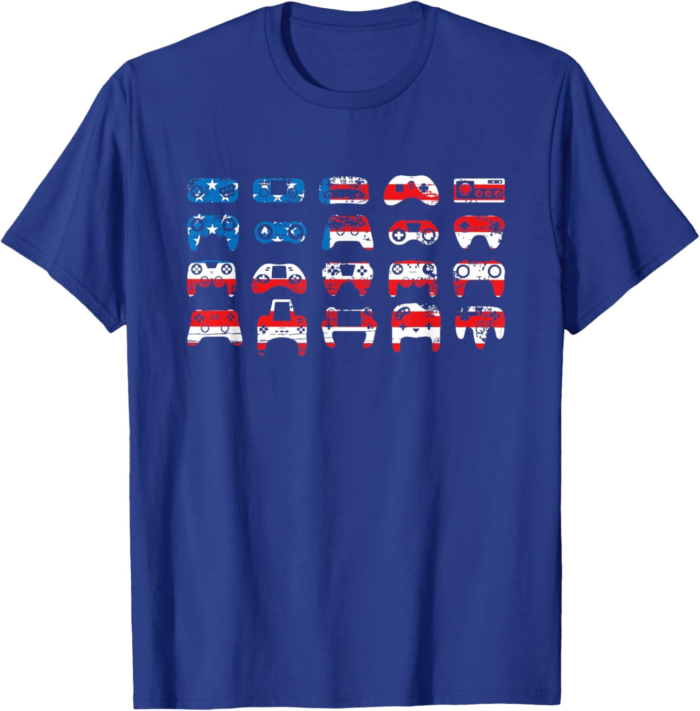 American Flag Gamer July 4th Video Games USA Patriotic Pride T-Shirt - T-Shirt | Royal