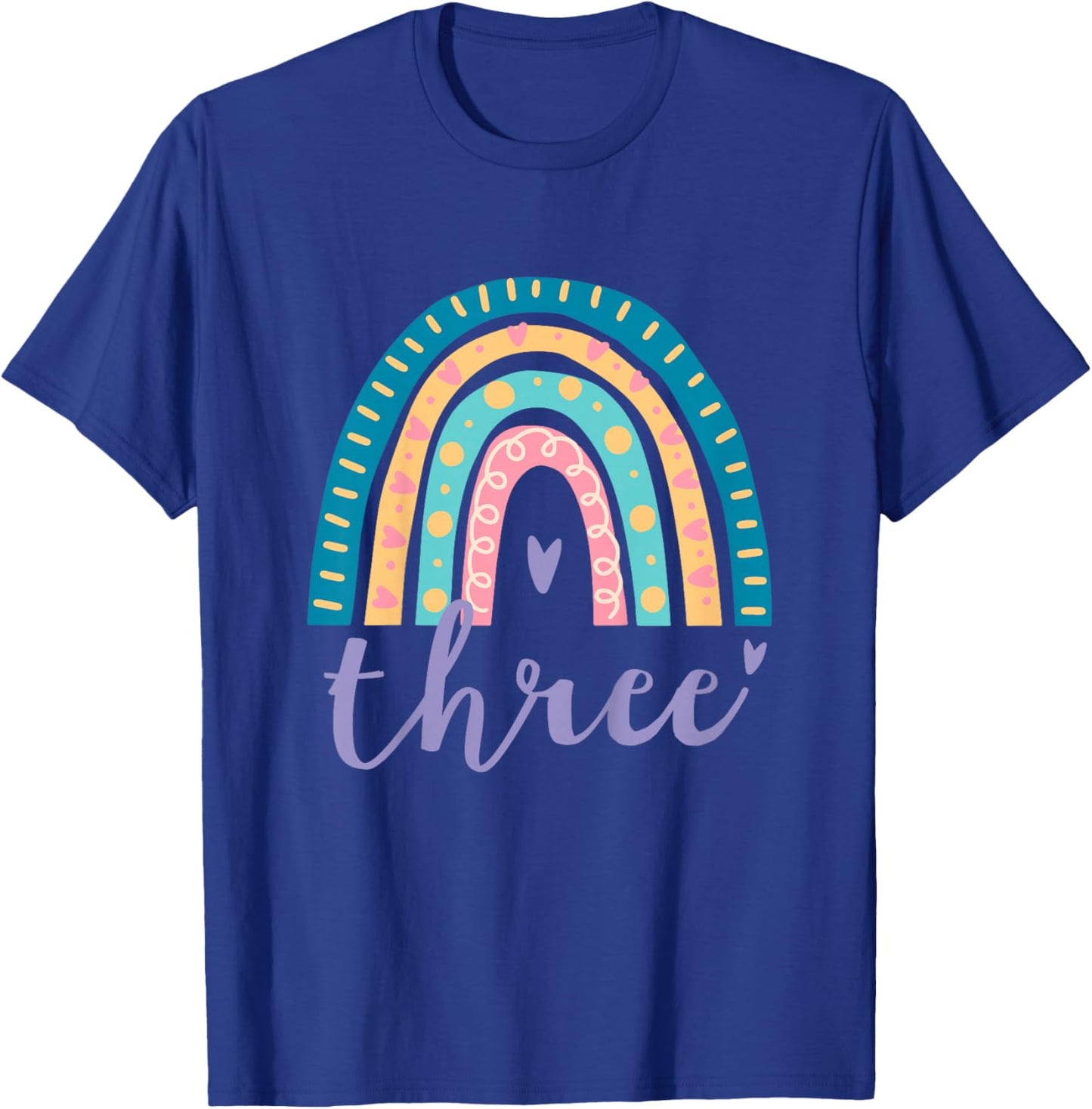 Three Year Old Rainbow 3rd Birthday Gifts for Girls 3 Bday T-Shirt - T-Shirt | Royal