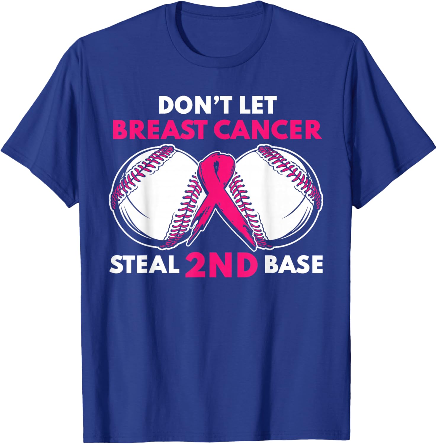Breast Cancer Awareness Month Cute Baseball Pink October T-Shirt - T-Shirt | Royal