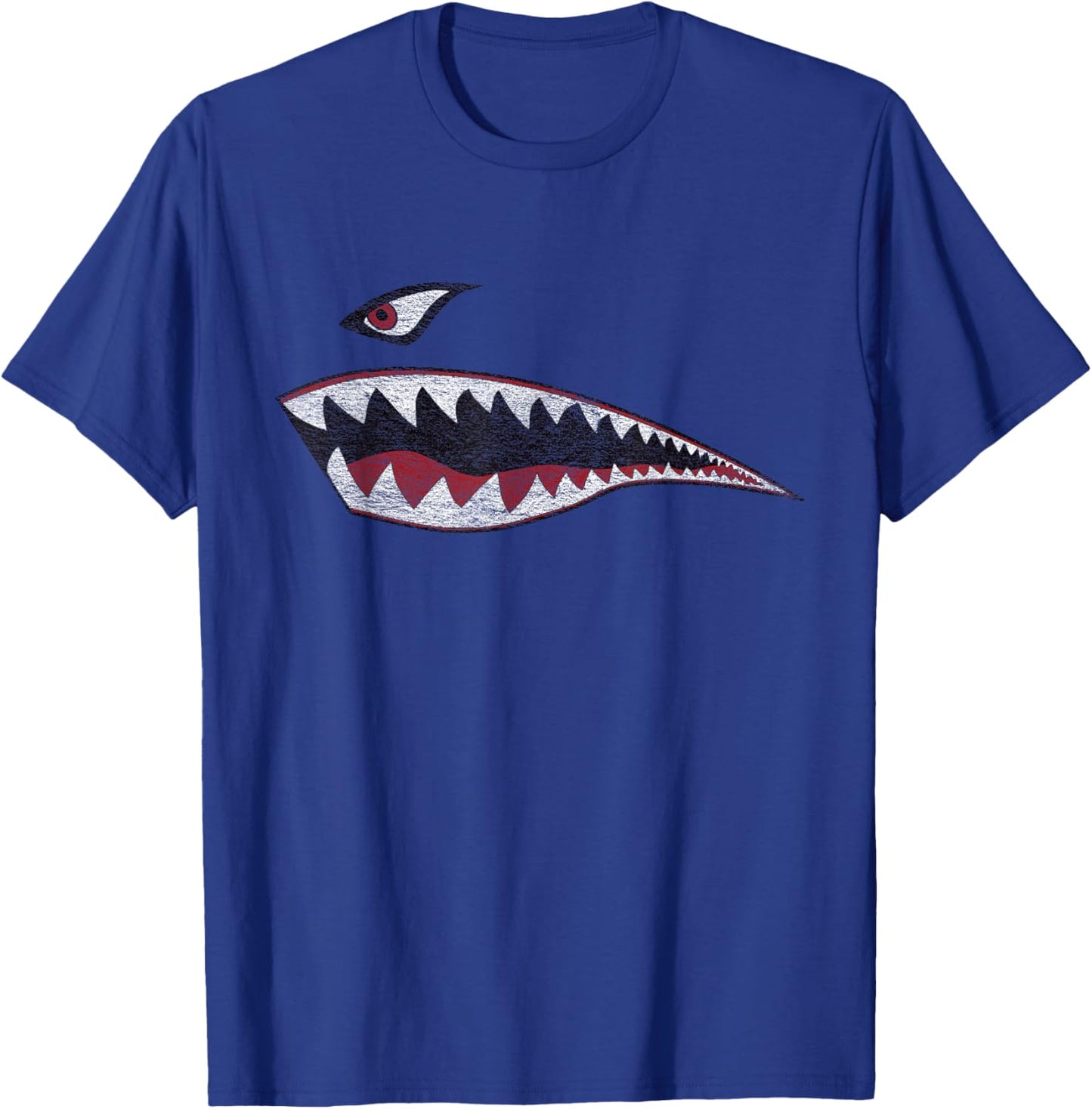 Shark Teeth Nose Art Warhawk P-40 A-10 Warthog War Plane T-Shirt - T-Shirt | Royal