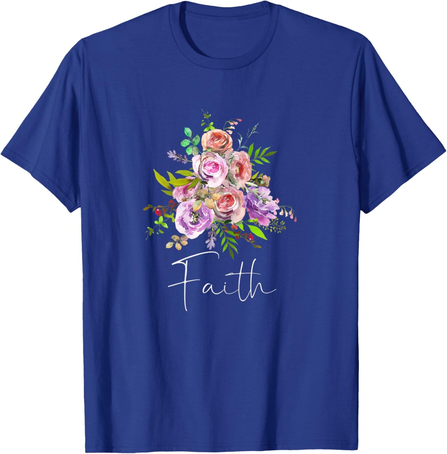FAITH Christian Inspired Art Positive Message Love God Jesus T-Shirt - T-Shirt | Royal