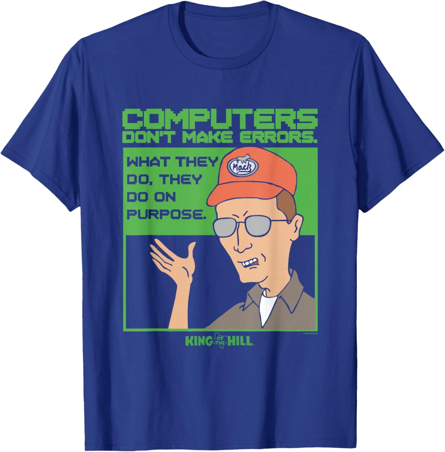 King of The Hill Dale Gribble Computer Errors Cartoon T-Shirt - T-Shirt | Royal
