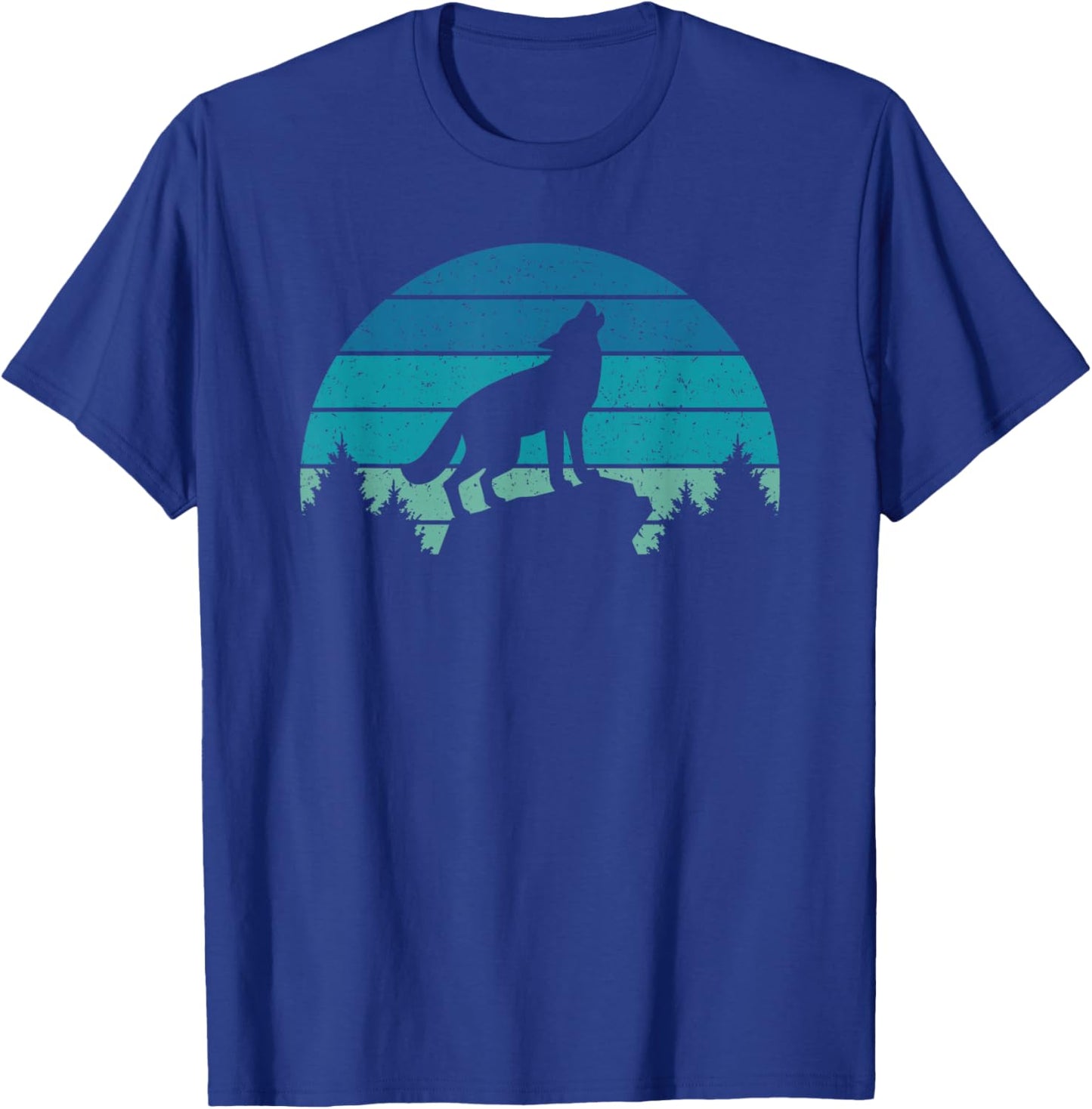 Wolf Retro Wild Animal Wildlife Wolves Men Women Kids T-Shirt - T-Shirt | Royal