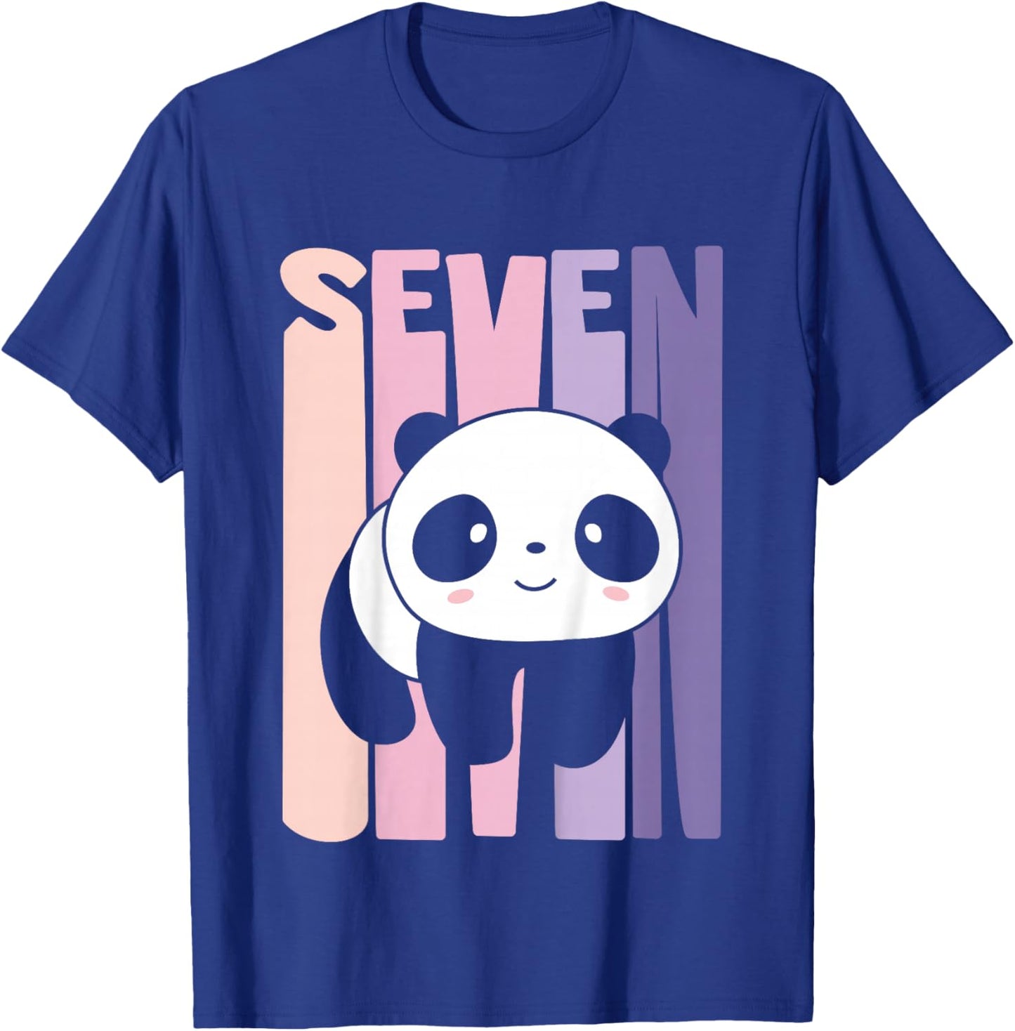 7 Year Old Cute Panda Birthday Girl 7th B-day T-Shirt - T-Shirt | Royal