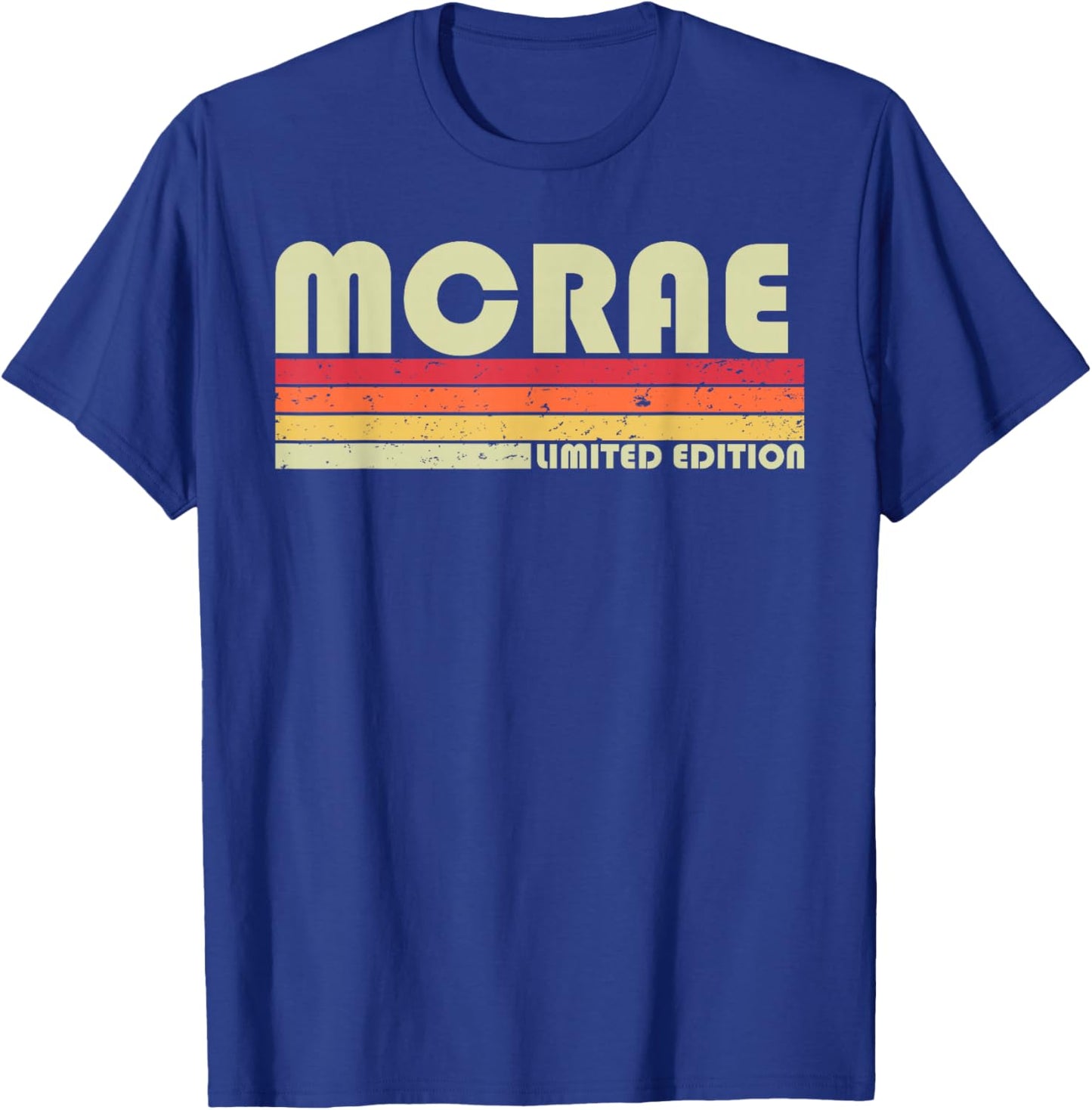 McRae Surname Funny Retro Vintage 80s 90s Birthday Reunion T-Shirt - T-Shirt | Royal