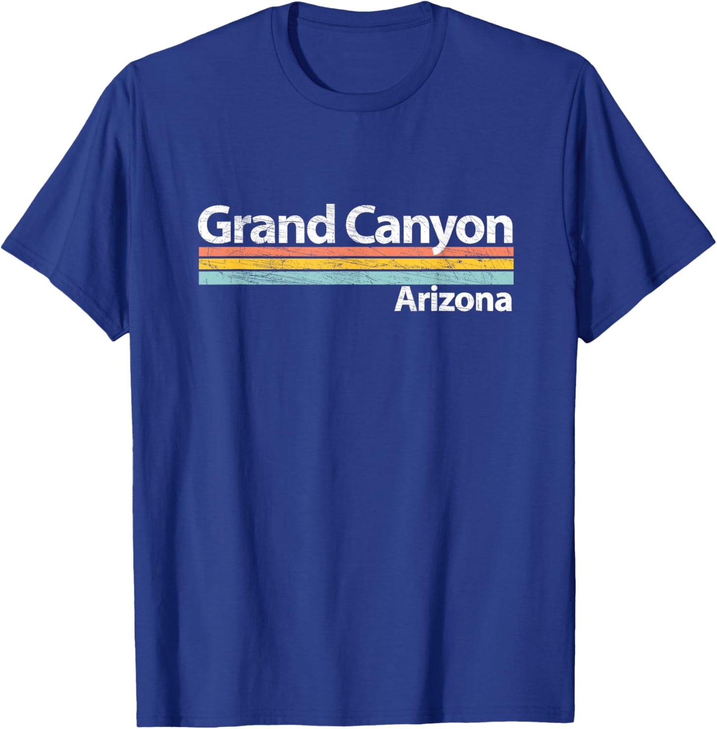 Grand Canyon - Arizona - Worn Design - Retro Stripes Classic T-Shirt - T-Shirt | Royal