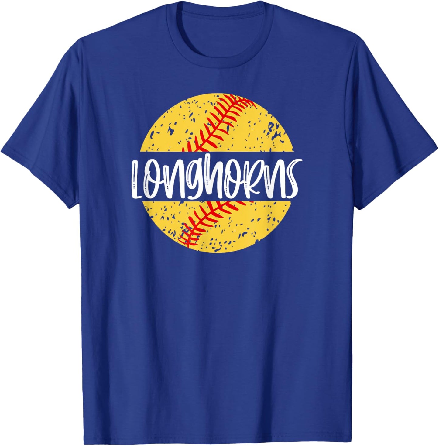 Longhorns Softball Team Mascot School Spirit Game Day T-Shirt - T-Shirt | Royal