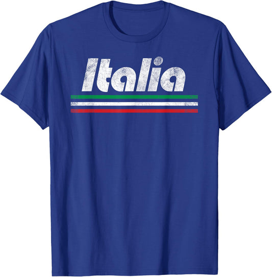 Italia Fan Retro Vintage Flag T-Shirt - T-Shirt | Royal