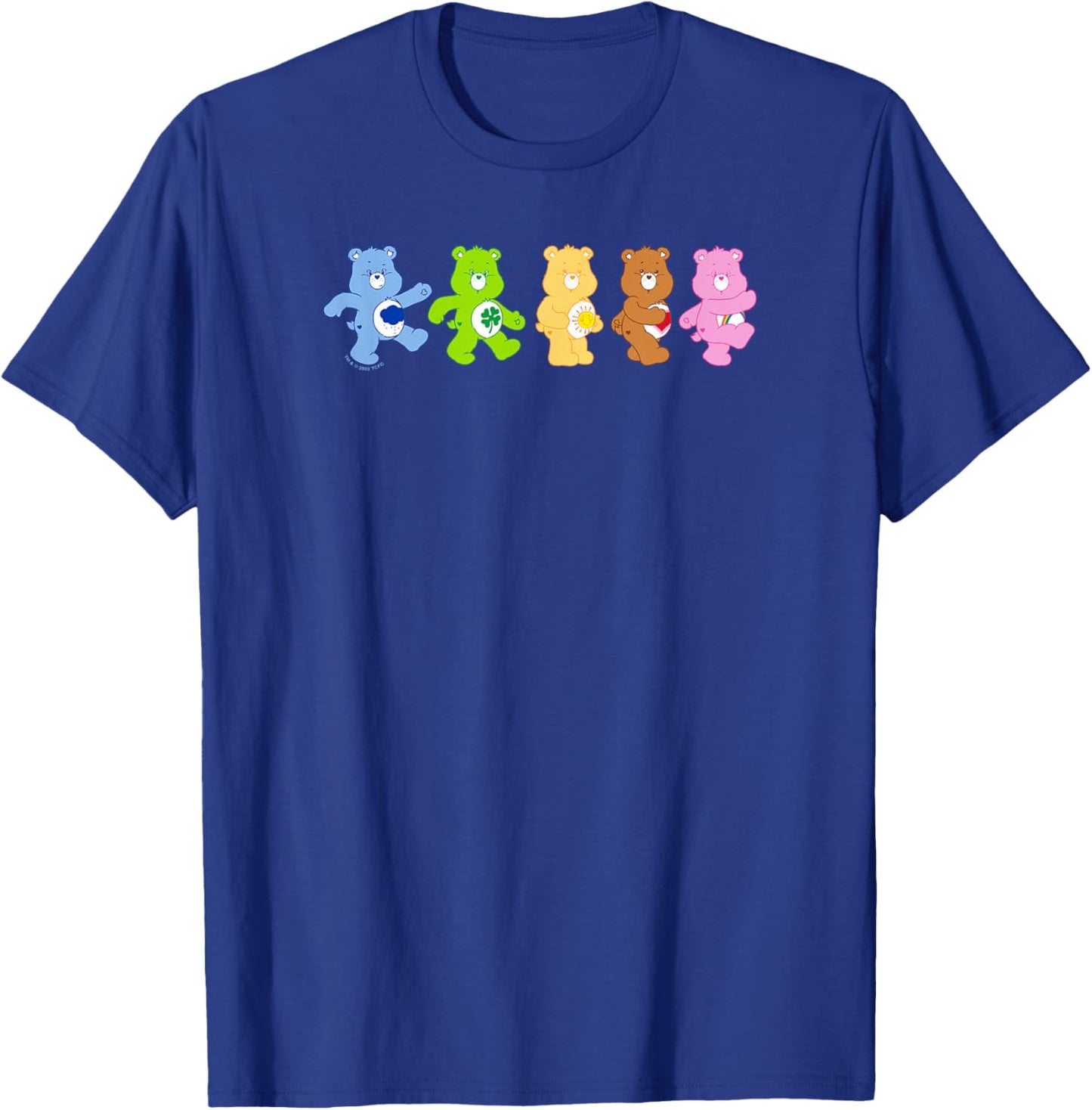 Care Bears Vintage Rainbow Bears Grateful Line Up T-Shirt - T-Shirt | Royal