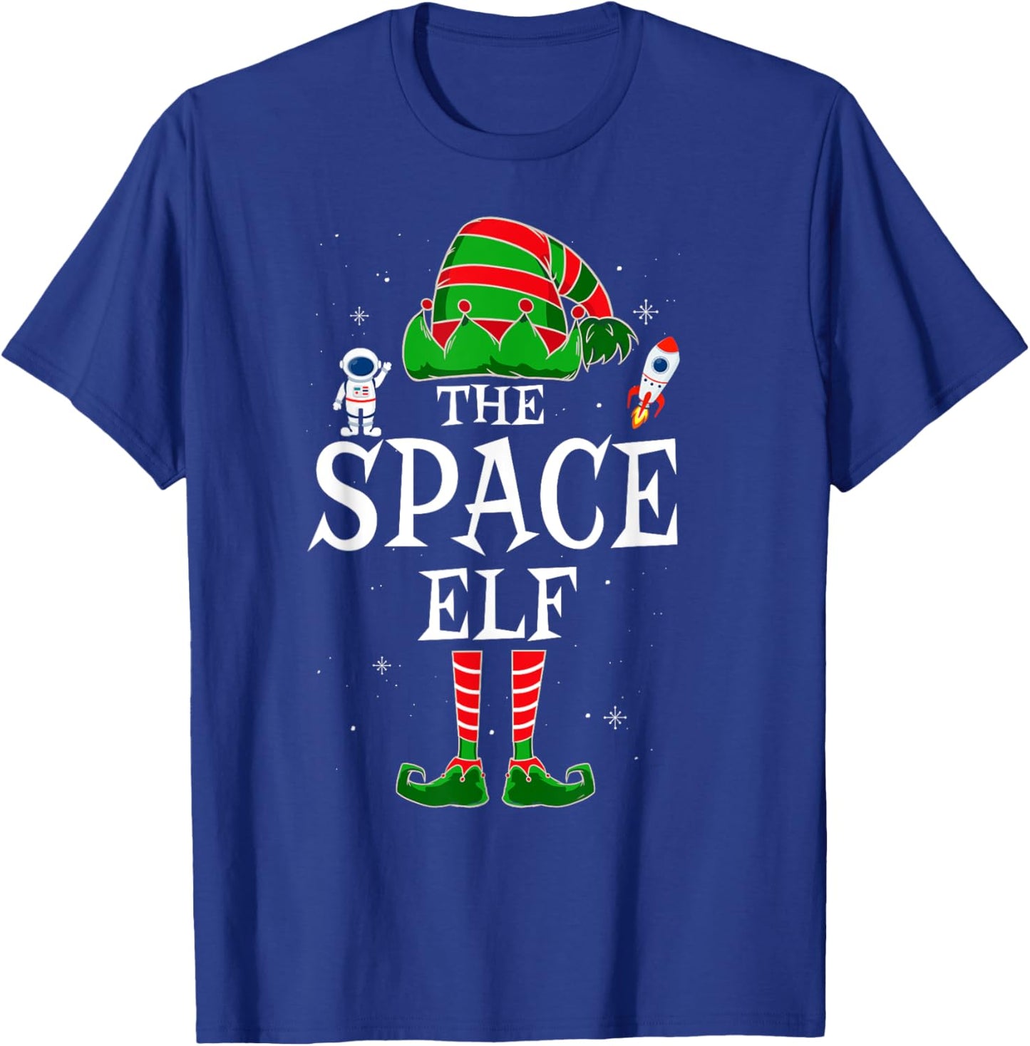 The Space Elf Group Matching Family Christmas Astronomy T-Shirt - T-Shirt | Royal