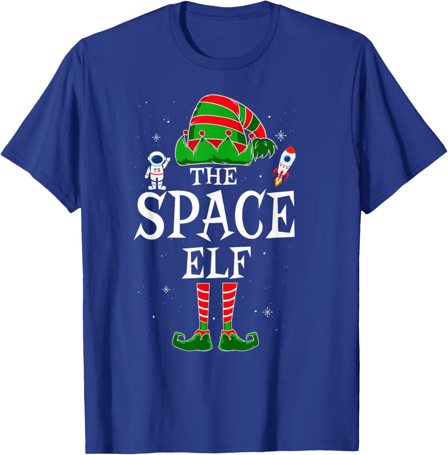 The Space Elf Group Matching Family Christmas Astronomy T-Shirt - T-Shirt | Royal