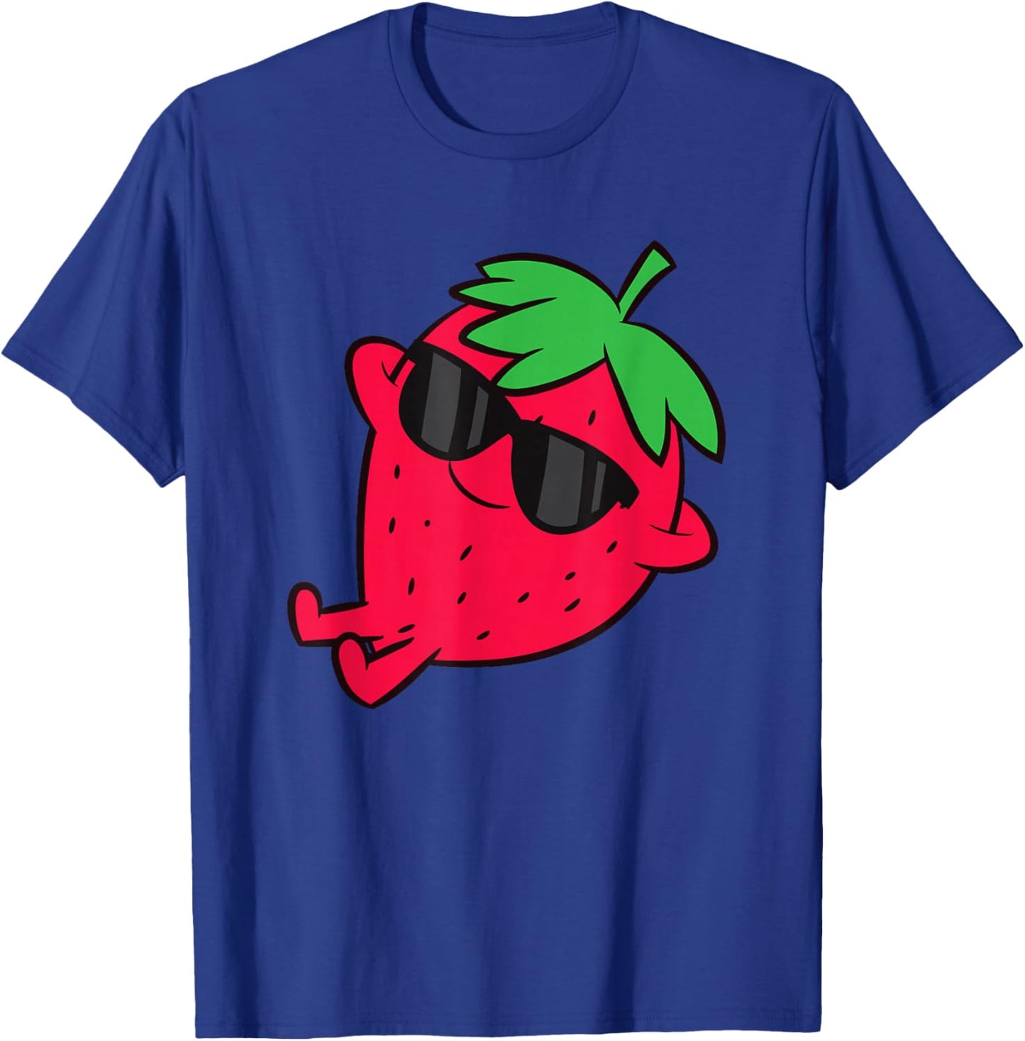 Cute Strawberry Fruit Relaxing Lazy Strawberry T-Shirt - T-Shirt | Royal