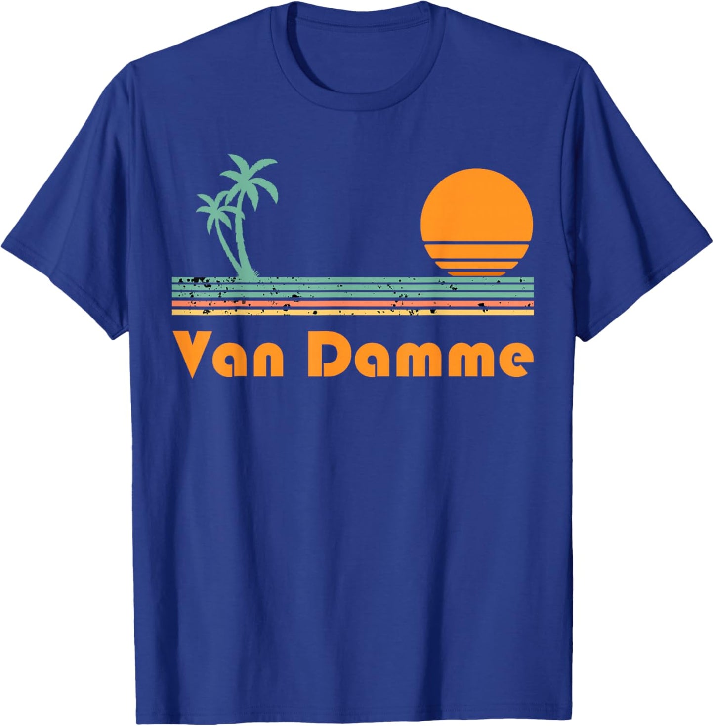 Vintage Van Damme Beach Sunset T-Shirt - T-Shirt | Royal